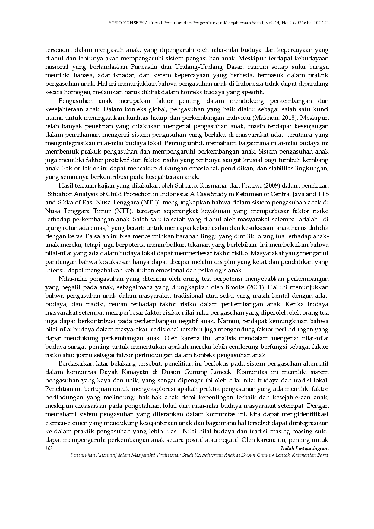 juris Pengasuhan Alternatif dalam Masyarakat Tradisional Studi Kesejahteraan Anak di Dusun Gunung Loncek Kalimantan Barat