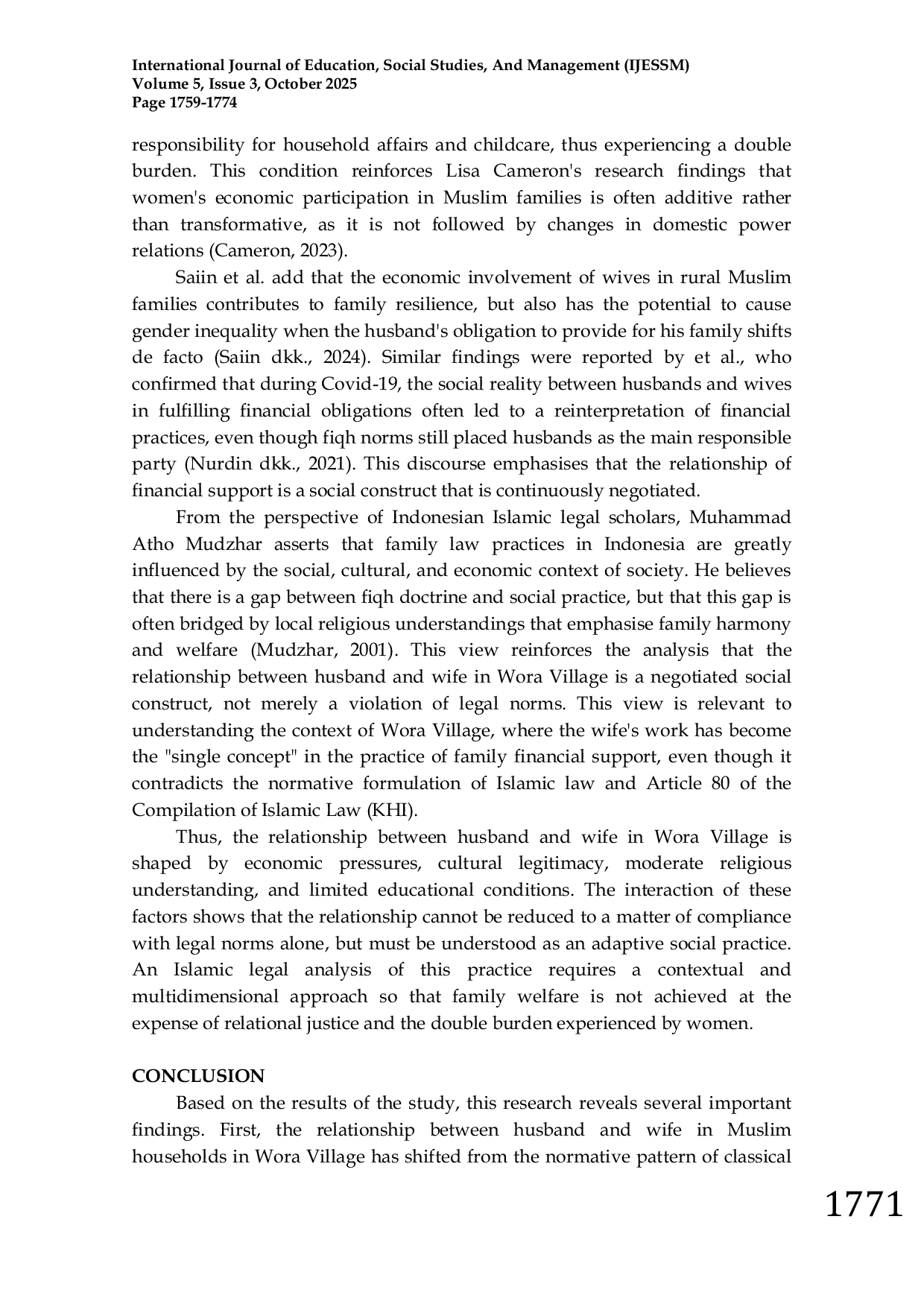 JURIS Husband Wife Support Relations in Muslim Households An Islamic Legal Analysis of Economic Practices Families in Wora Village Bima Regency West Nusa Tenggara