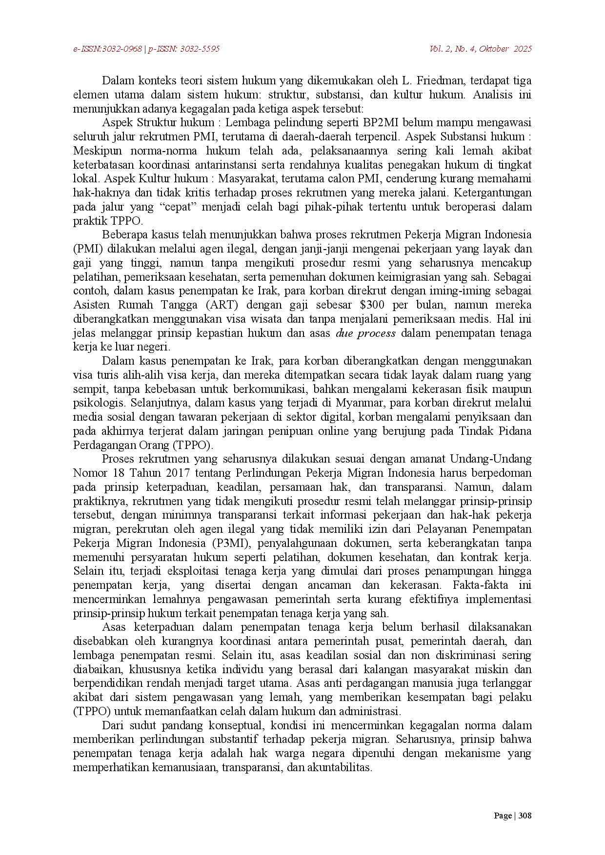 juris Perlindungan Hukum Terhadap Pekerja Migran Indonesia Yang Menjadi Korban Tindak Pidana Perdagangan Orang Berdasarkan Prinsip Tanggung Jawab Negara