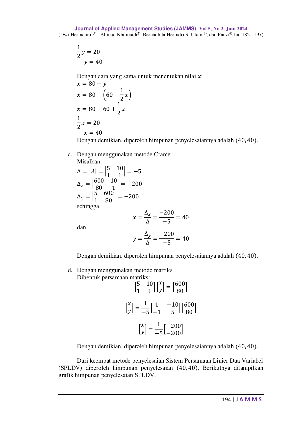 JURIS Linear Programming Optimalisasi Profit dalam Perspektif Manajemen POAC Studi pada CV Samudra Karya Sejahtera