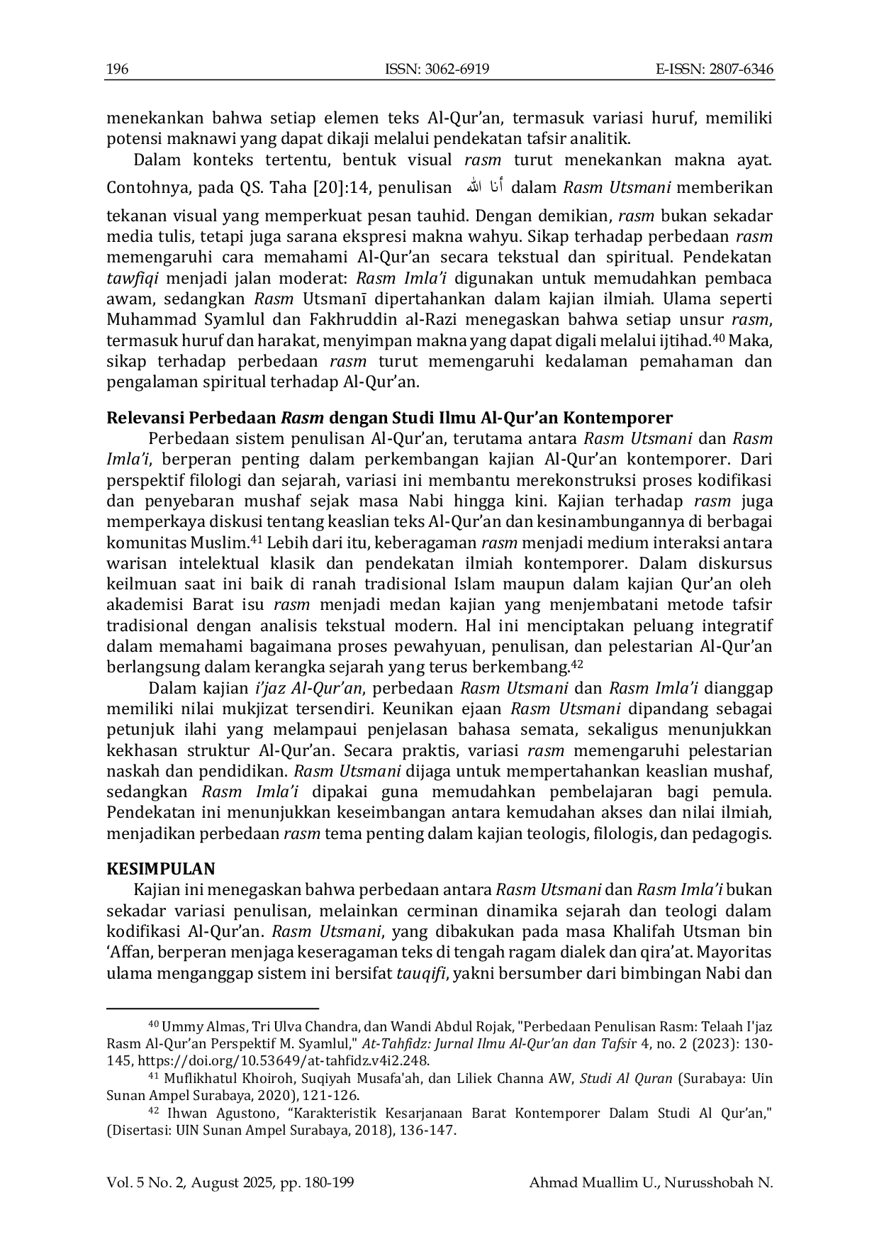 JURIS Comparison Between Rasm Utsmani and Rasm Imla i in Relation to the I jazul Al Qur an Komparasi Antara Rasm Utsmani dan Rasm Imla i Terhadap I jazul Qur an