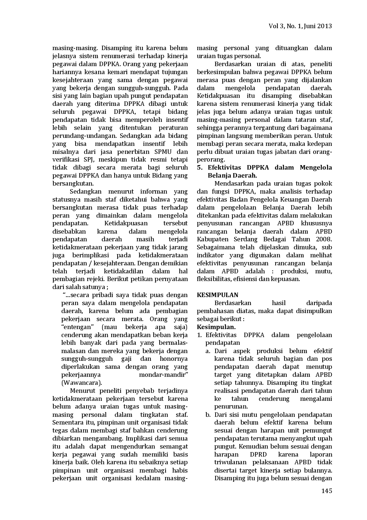 juris Efektivitas Dinas Pendapatan Pengelolaan Keuangan dan Aset DPPKA dalam Mengelola Keuangan Daerah di Kabupaten Serdang Bedagai