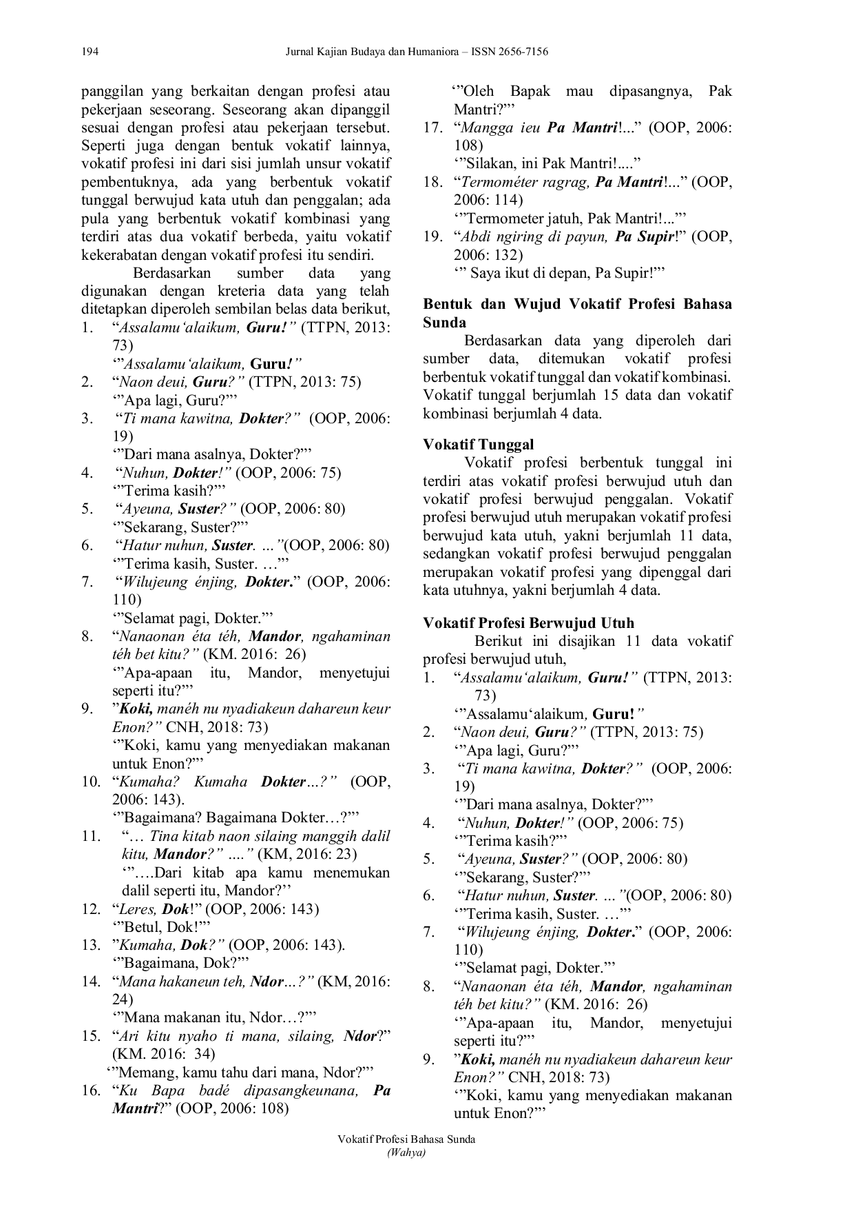 JURIS Vokatif Profesi Bahasa Sunda