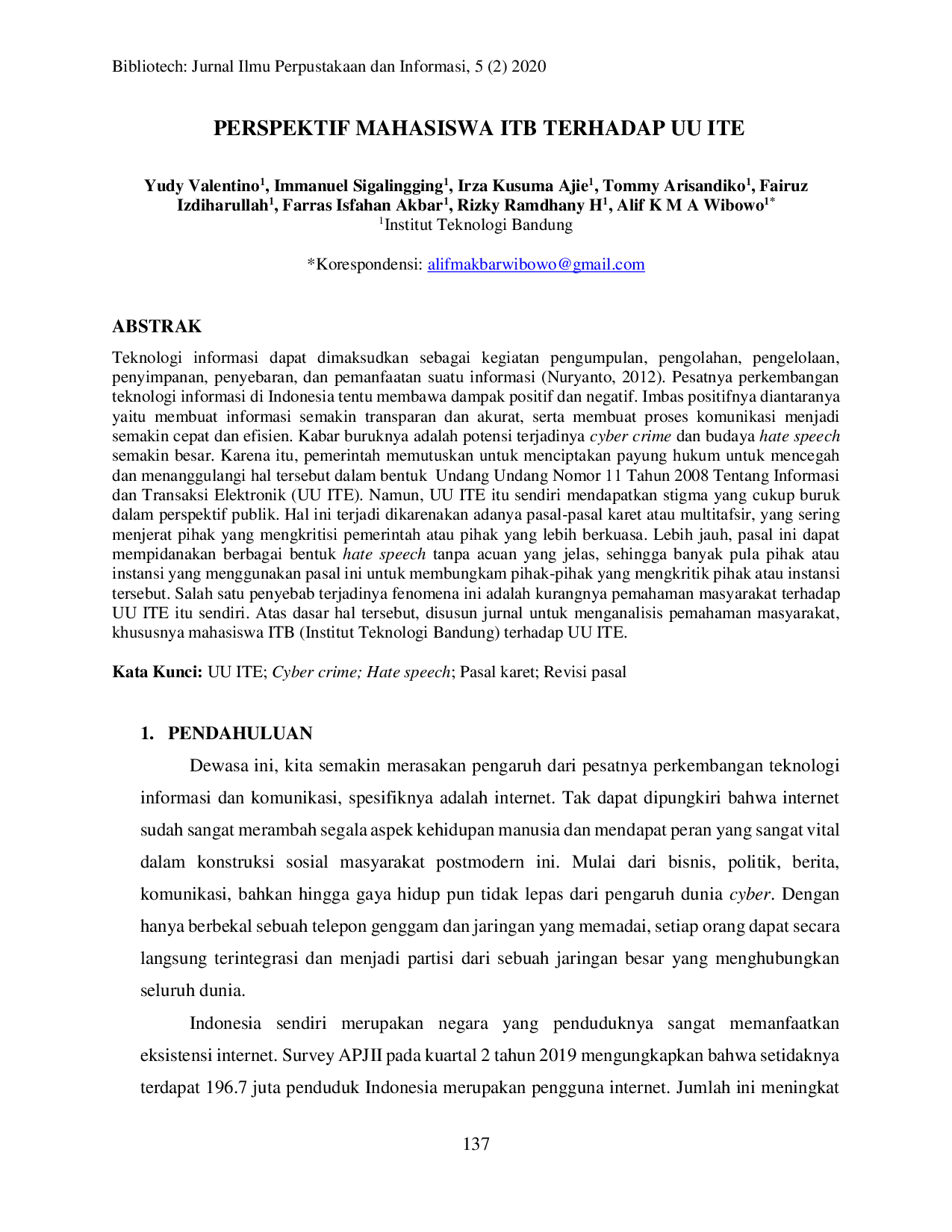 JURIS Perspektif Mahasiswa ITB Terhadap UU ITE