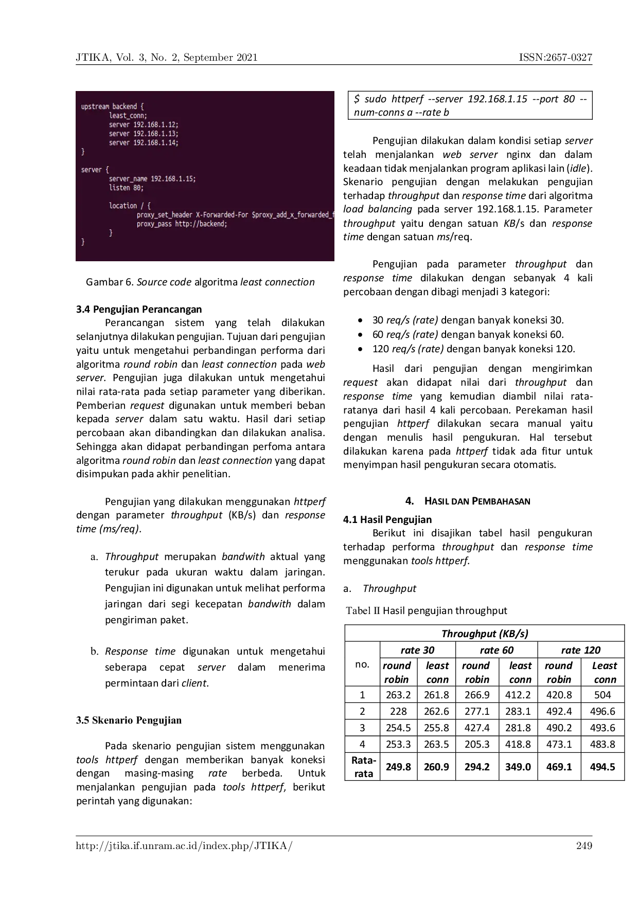 JURIS Analisa Implementasi Load Balancing Round Robin dan Least Connection pada Web Server Studi Kasus PT UCC