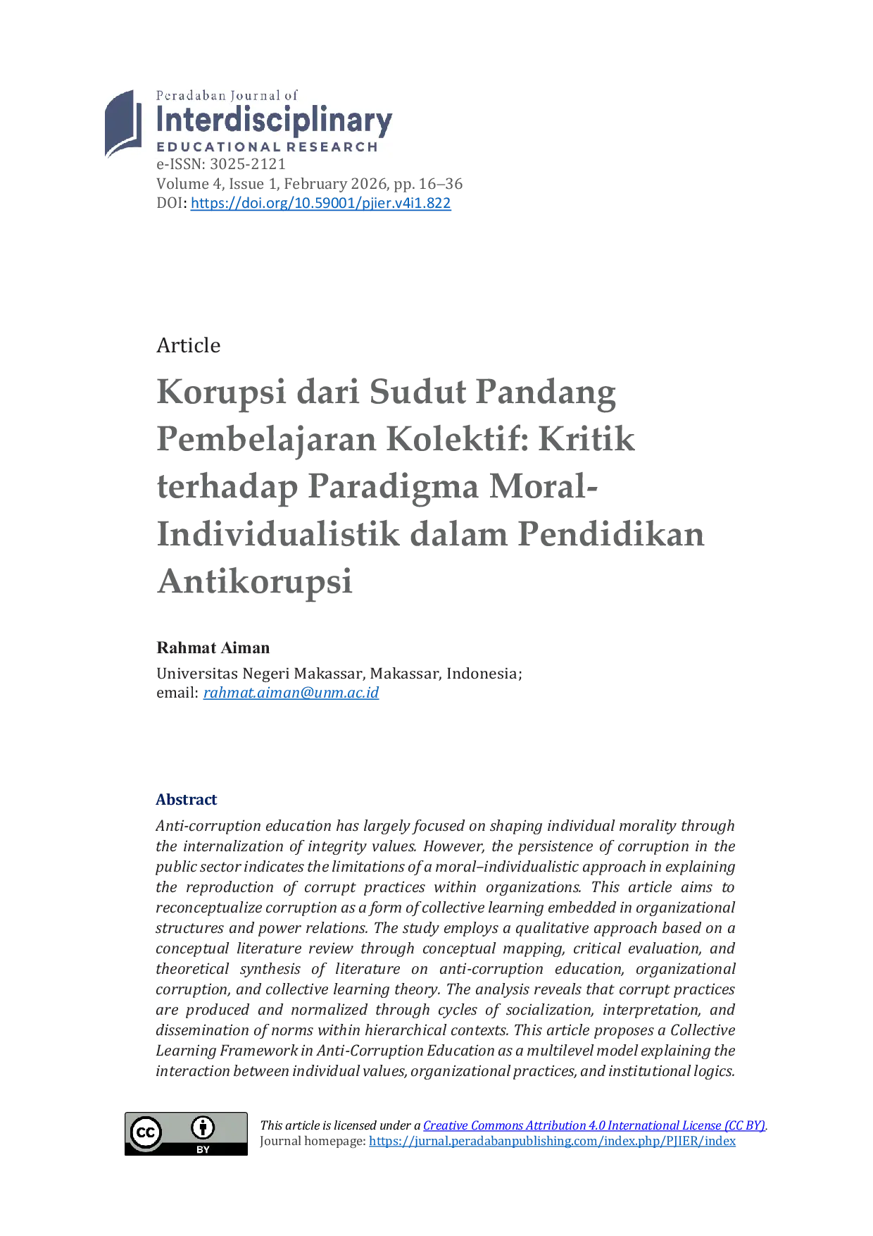 JURIS Korupsi dari Sudut Pandang Pembelajaran Kolektif