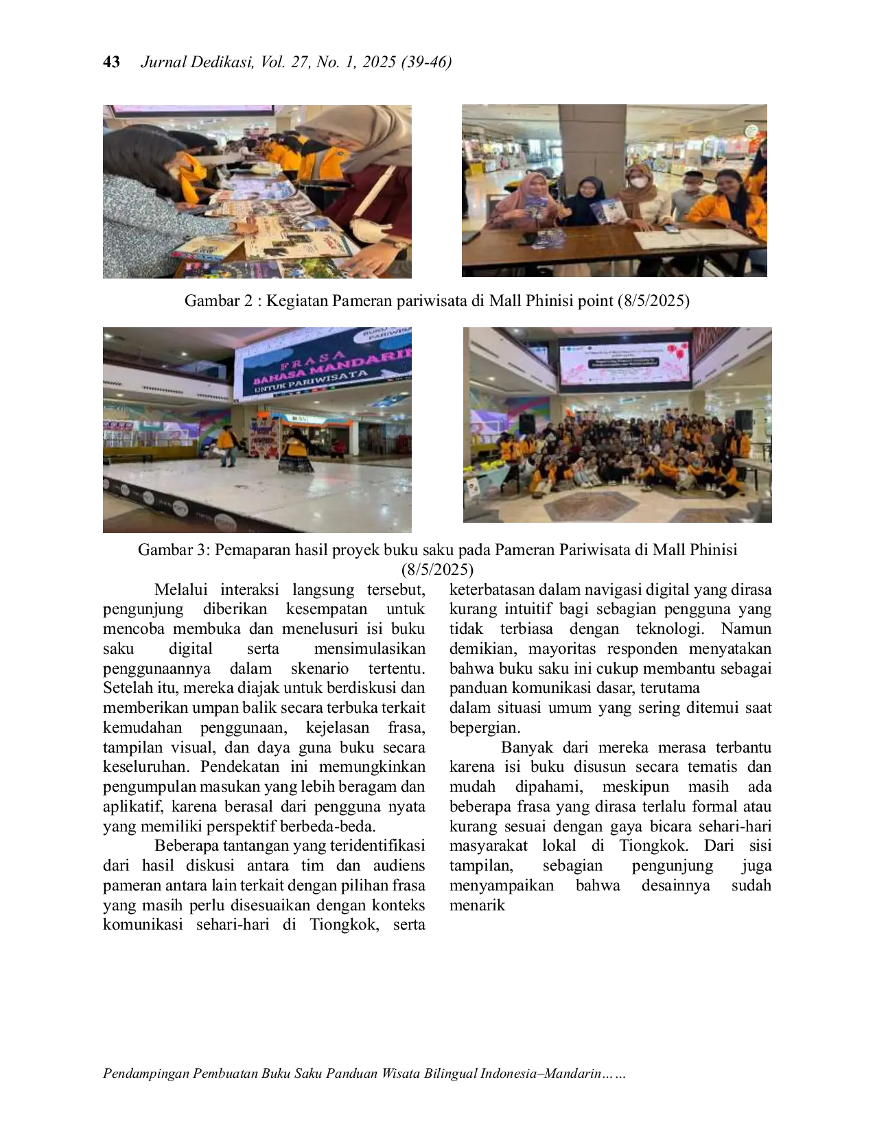 JURIS Pendampingan Pembuatan Buku Saku Panduan Wisata Bilingual Indonesia Mandarin oleh Mahasiswa Prodi Pendidikan Bahasa Mandarin Universitas Negeri Makassar