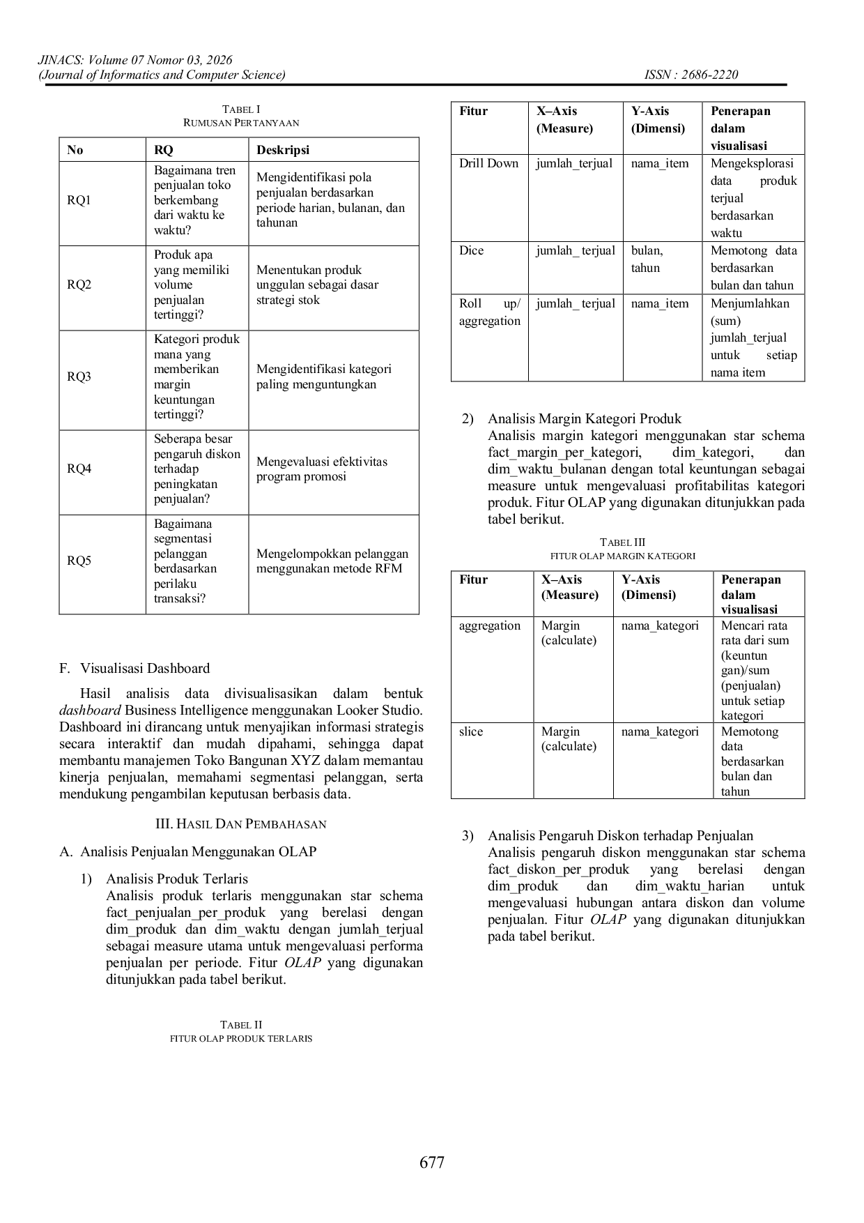 JURIS Penerapan Business Intelligence untuk Analisis Penjualan dan Segmentasi Pelanggan Toko Bangunan XYZ