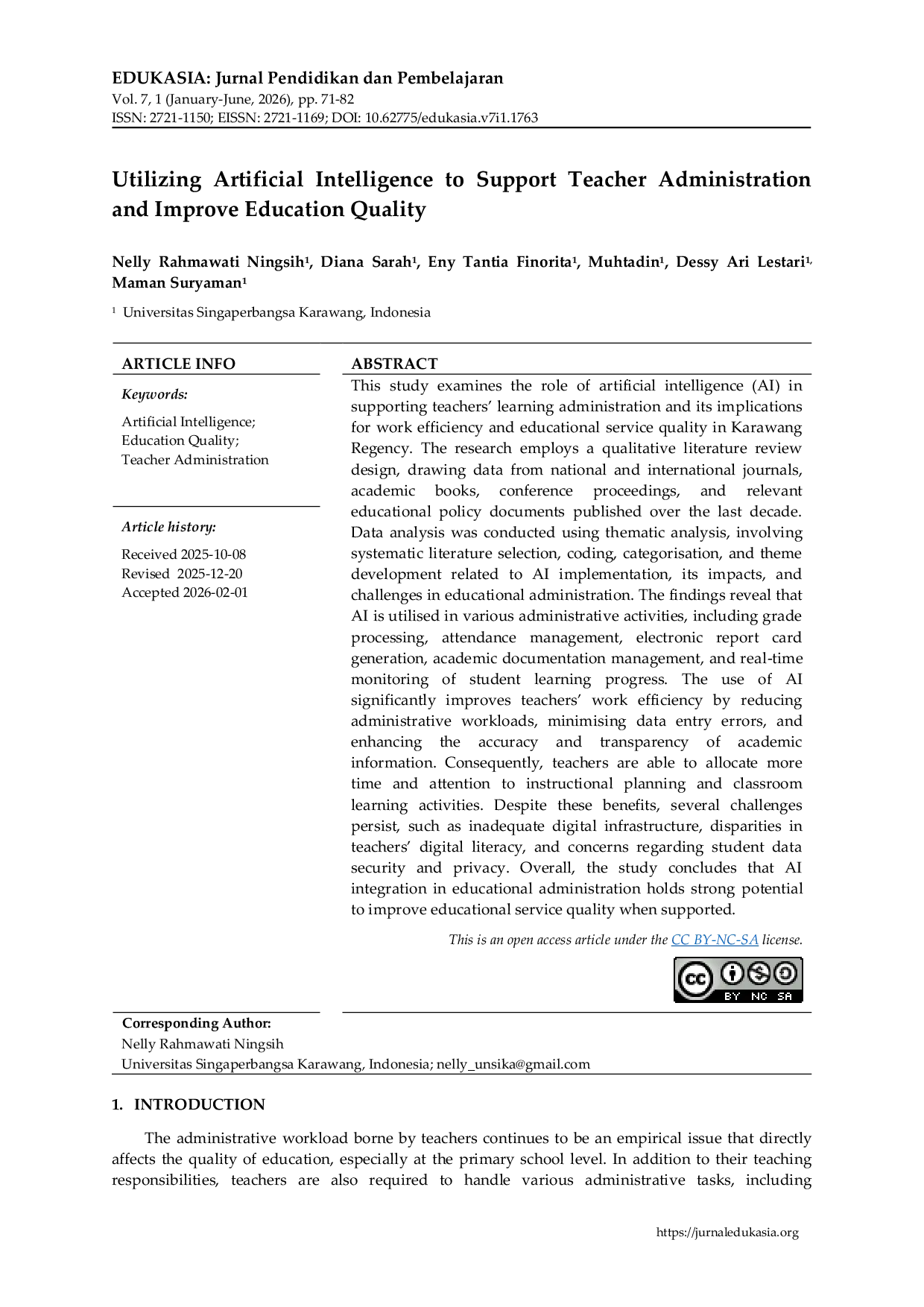 JURIS Utilizing Artificial Intelligence to Support Teacher Administration and Improve Education Quality