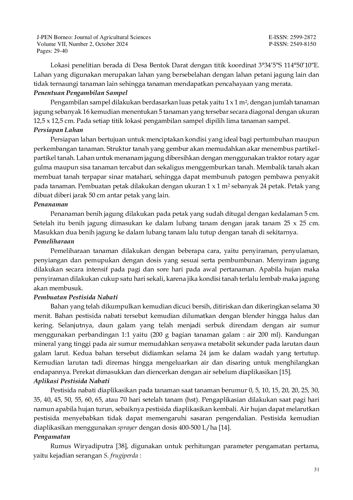 JURIS POTENSI GALAM Melaleuca cajuputi SEBAGAI PESTISIDA NABATI DALAM MENEKAN SERANGAN Spodoptera frugiperda PADA TANAMAN JAGUNG MANIS Zea mays saccharata Sturt