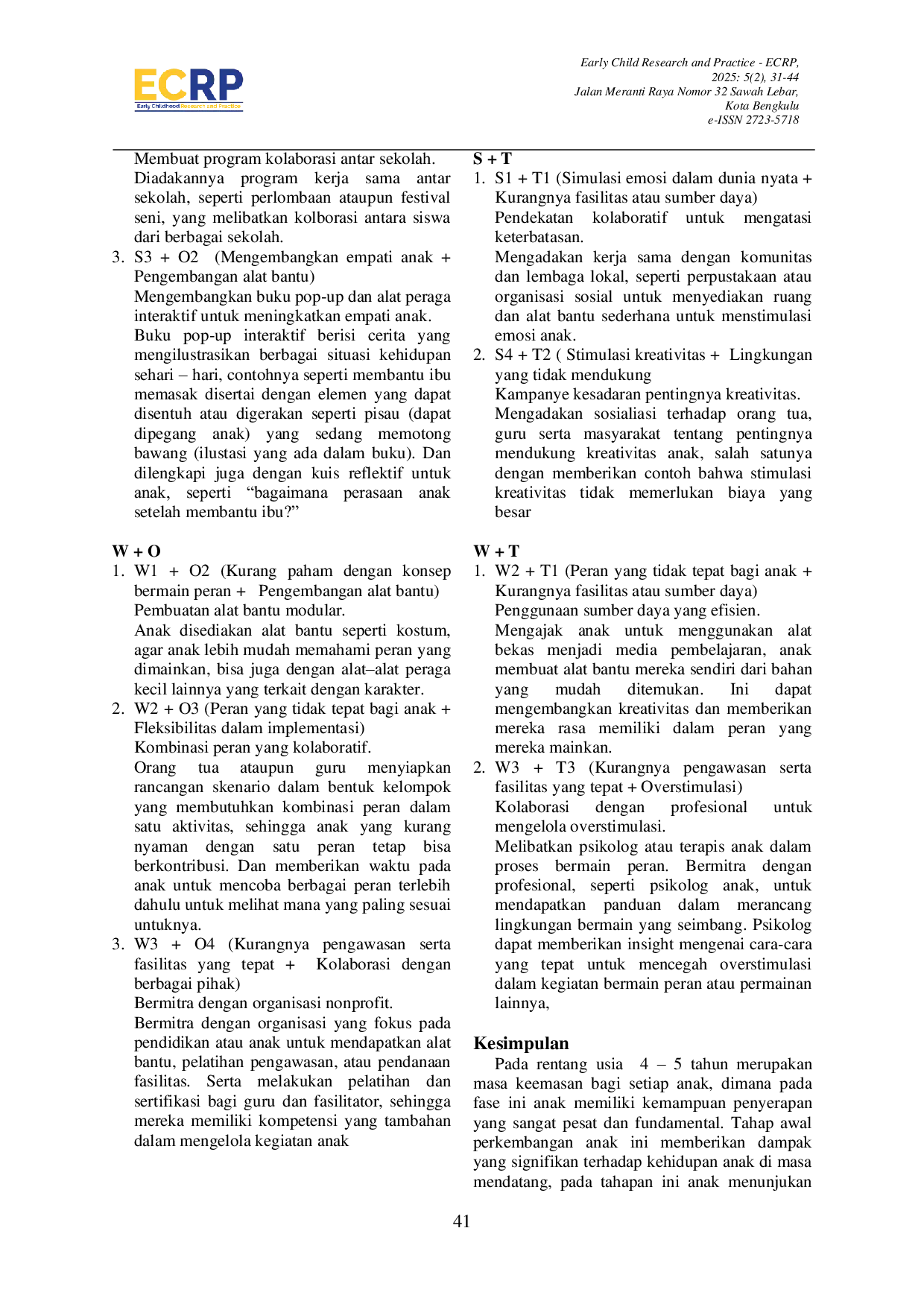 JURIS Analisis Metode Bermain Peran Terhadap Perkembangan Sosial Emosional Anak Usia 4 5 Tahun