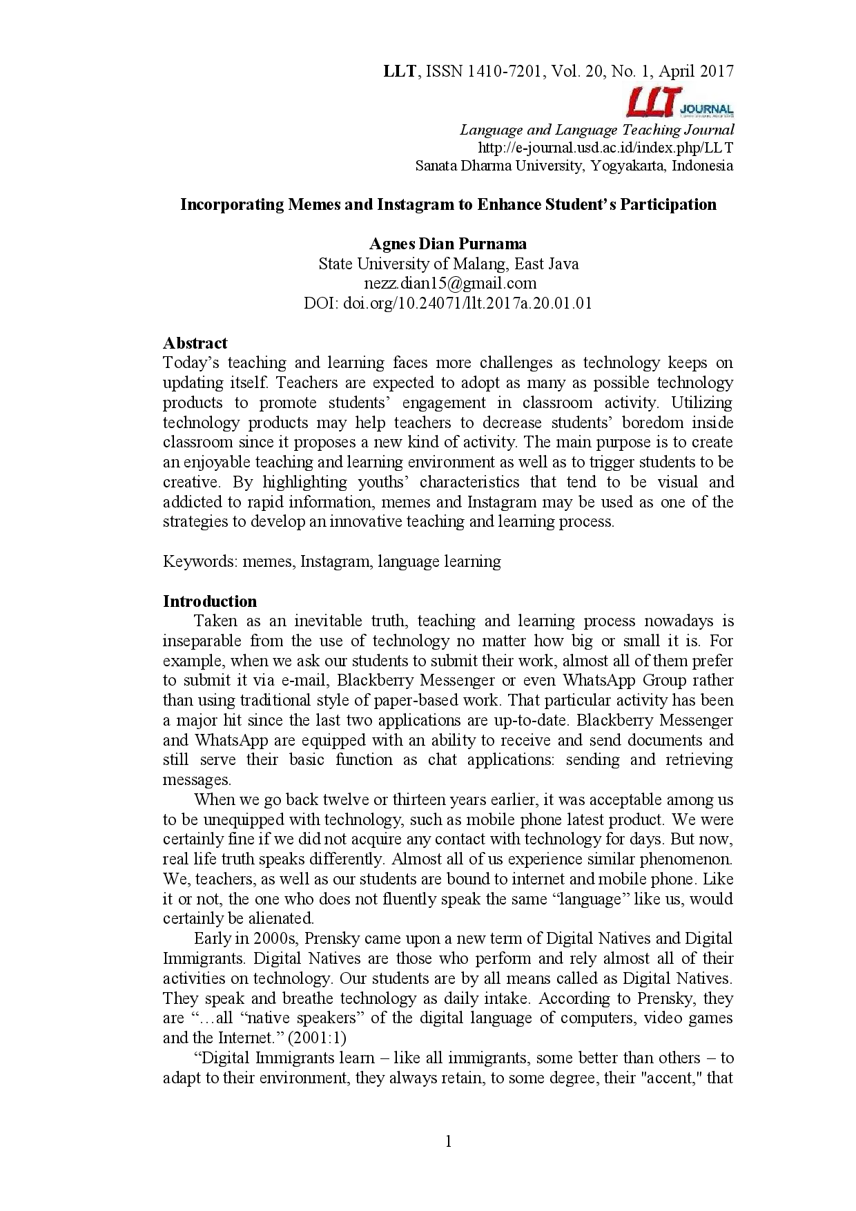 juris Incorporating Memes and Instagram to Enhance Students Participation