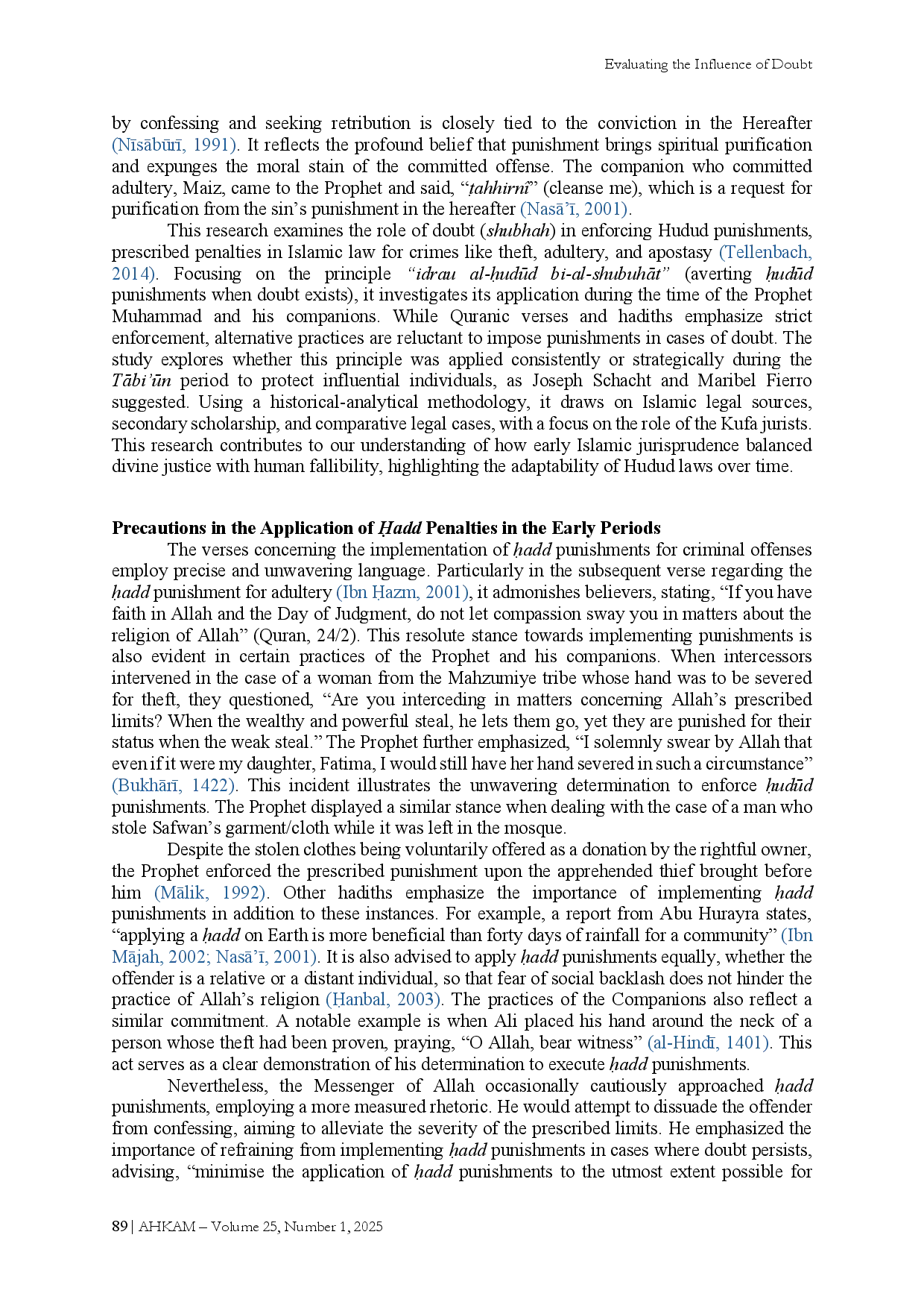 juris Evaluating the Influence of Doubt Shubhah in the Implementation of Hudud Penalties