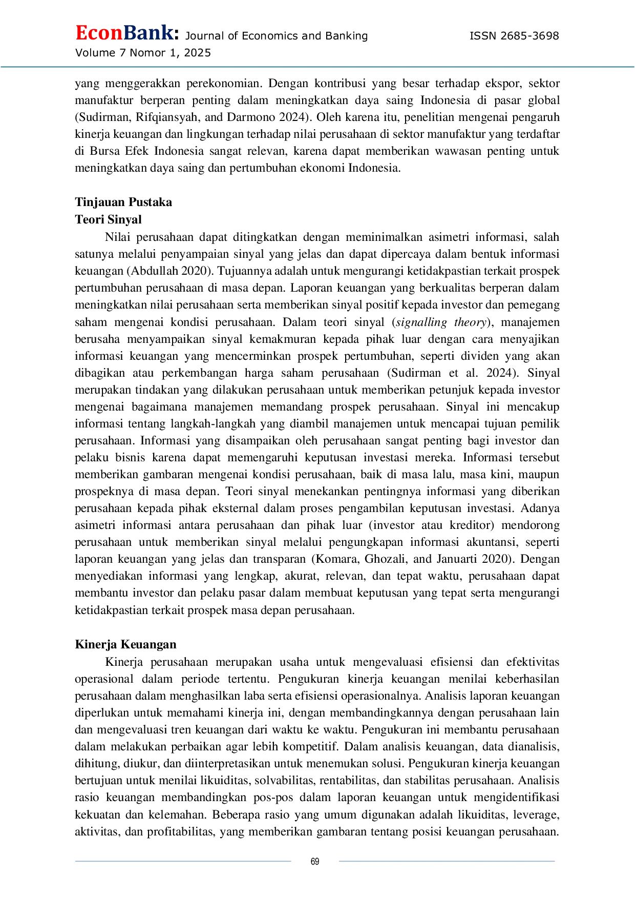 JURIS Hubungan Kinerja Lingkungan dan Keuangan Dalam Menentukan Nilai Perusahaan di Indonesia