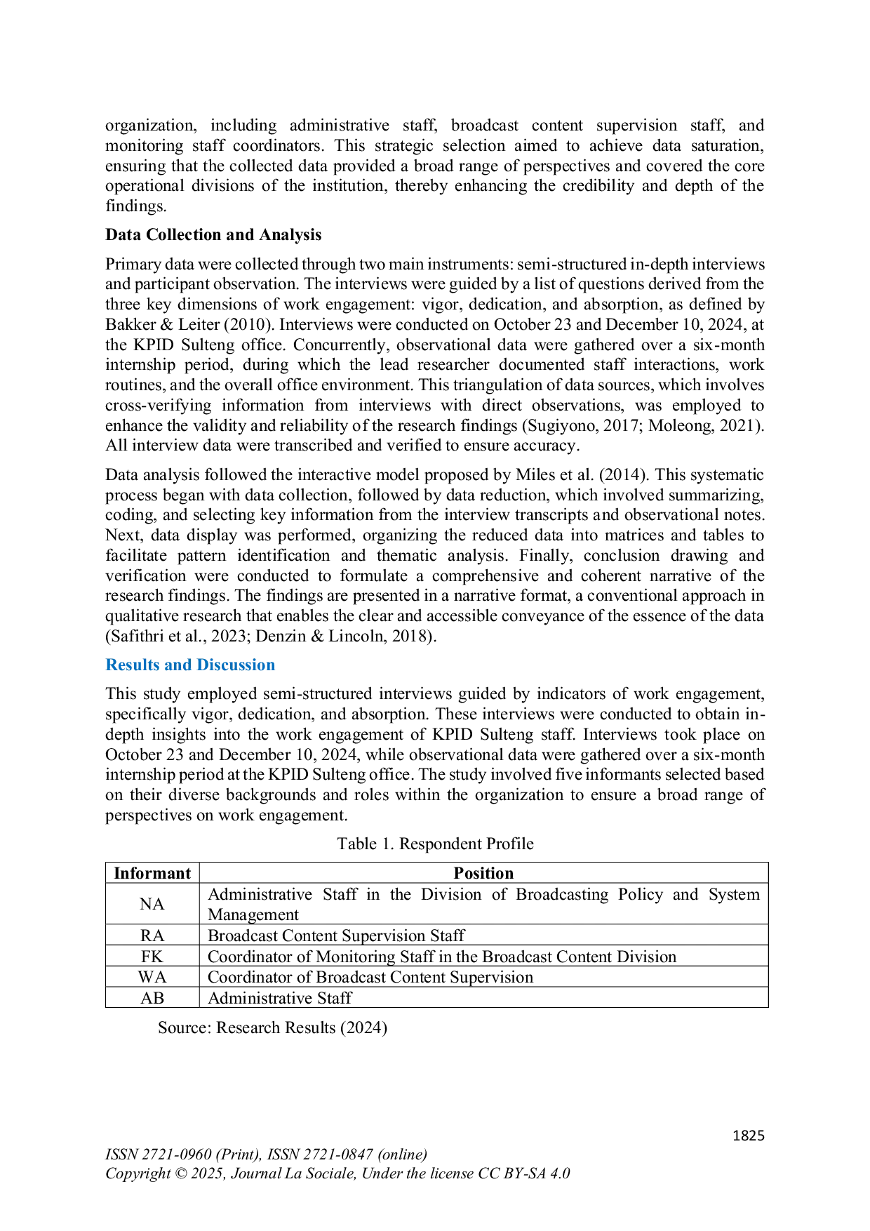 JURIS Analysis of Work Engagement on the Indonesian Broadcasting Commission Staff
