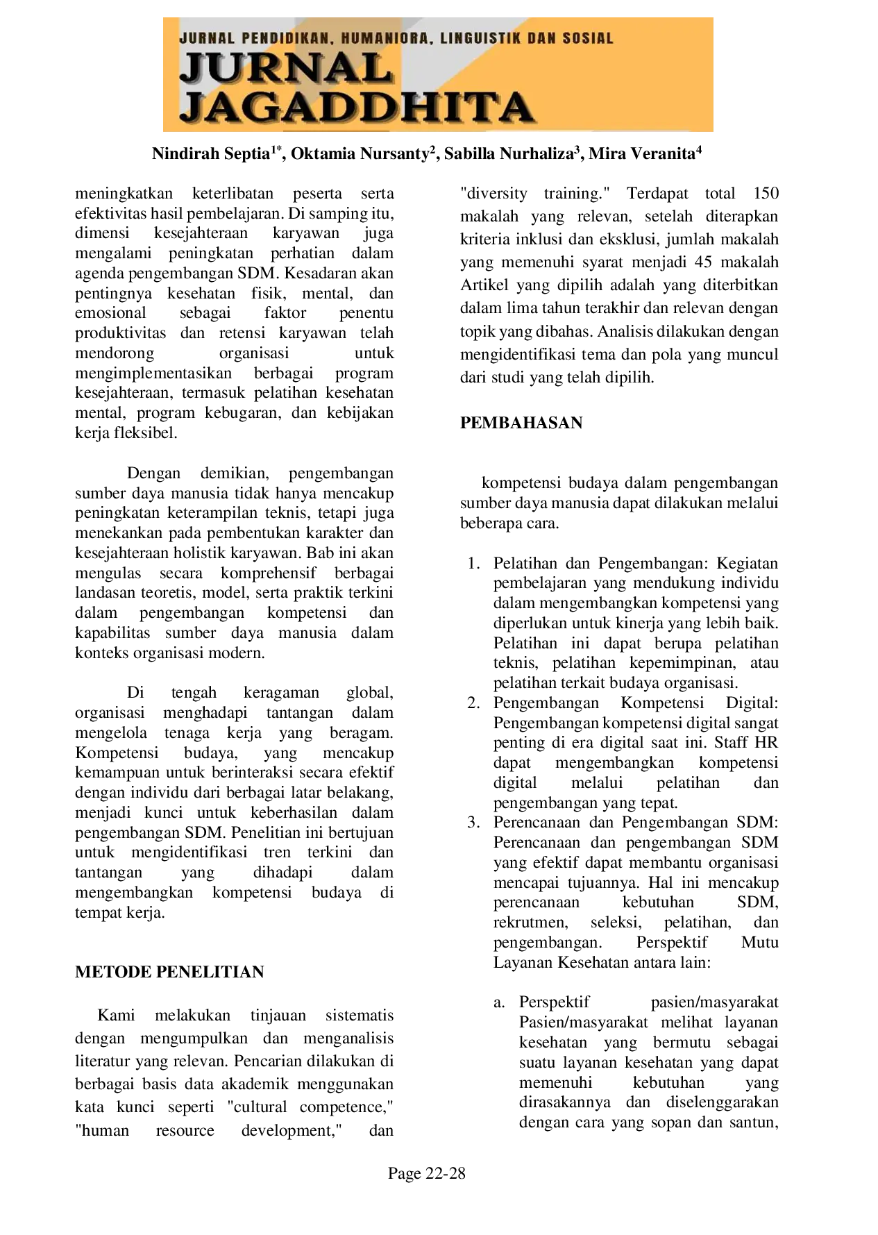 JURIS Kompetensi Budaya Dalam Pengembangan Sumber Daya Manusia Tinjauan Sistematis Tren Dan Tantangan