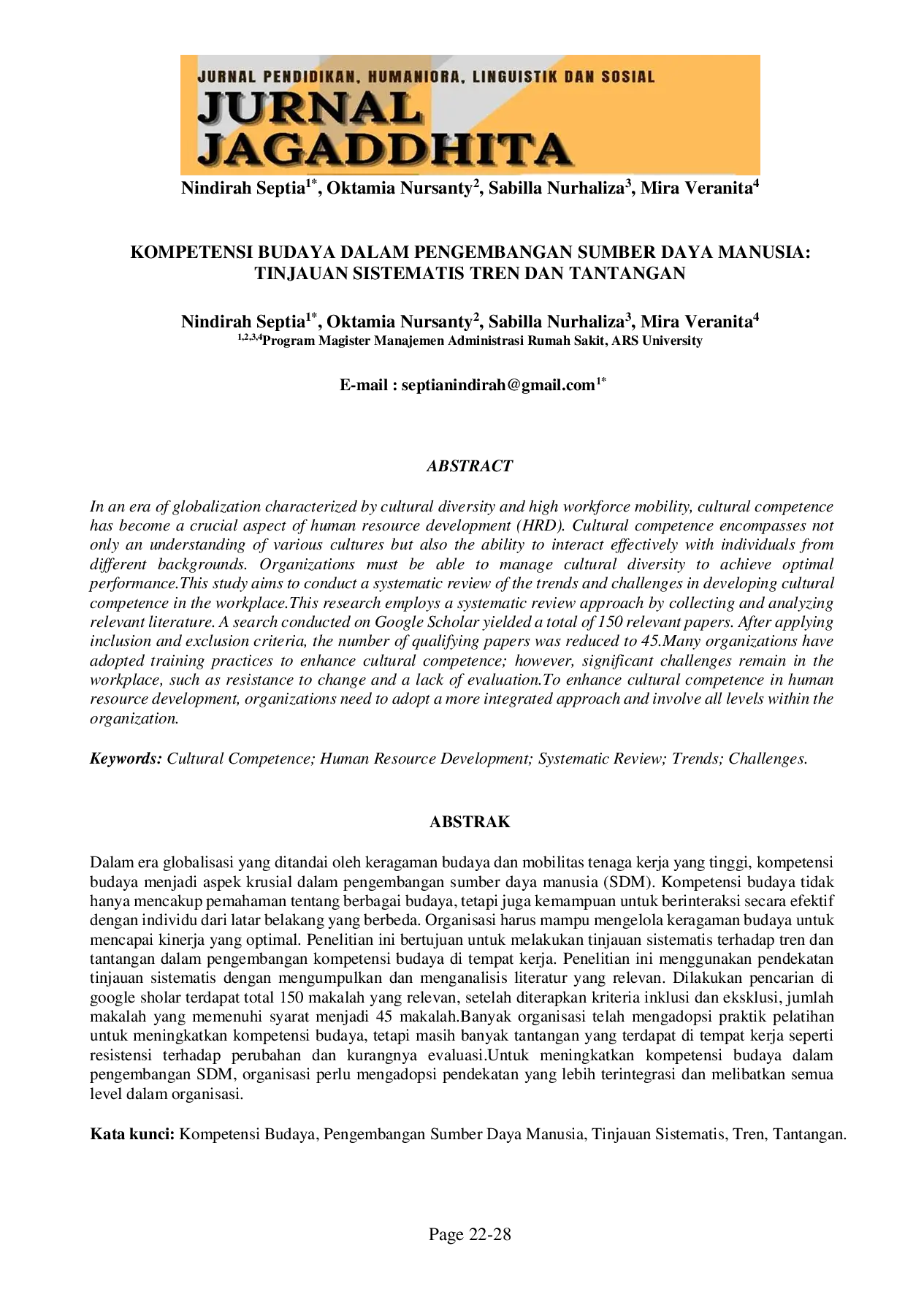 JURIS Kompetensi Budaya Dalam Pengembangan Sumber Daya Manusia Tinjauan Sistematis Tren Dan Tantangan