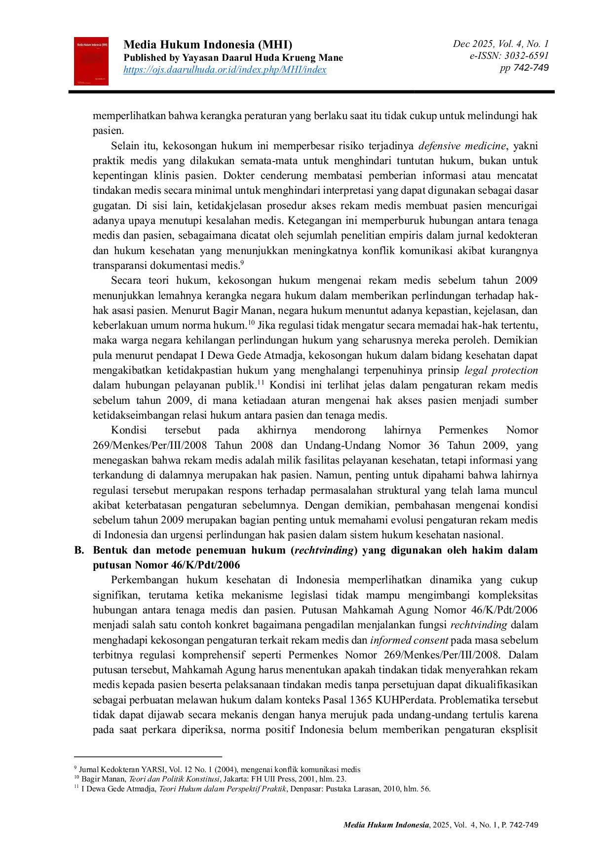 JURIS Rechtvinding Dalam Sengketa Perdata Analisis Metode Penemuan Hukum Dalam Putusan Mahkamah Agung Nomor 46 K Pdt 2006