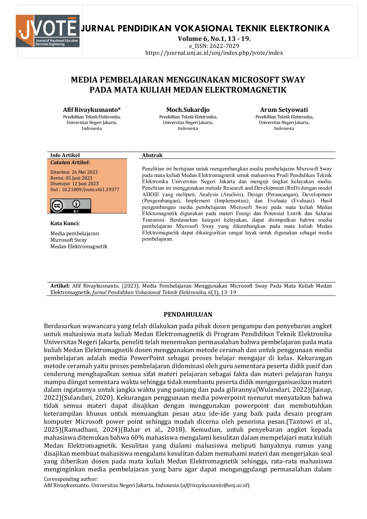 JURIS Media Pembelajaran Menggunakan Microsoft Sway Pada Mata Kuliah Medan Elektromagnetik