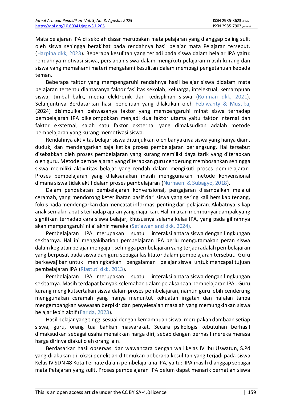 JURIS Meningkatkan Motivasi Belajar Menggunakan Student Teams Achievement Divisions Pembelajaran IPA Kelas IV SDN 48 Ternate