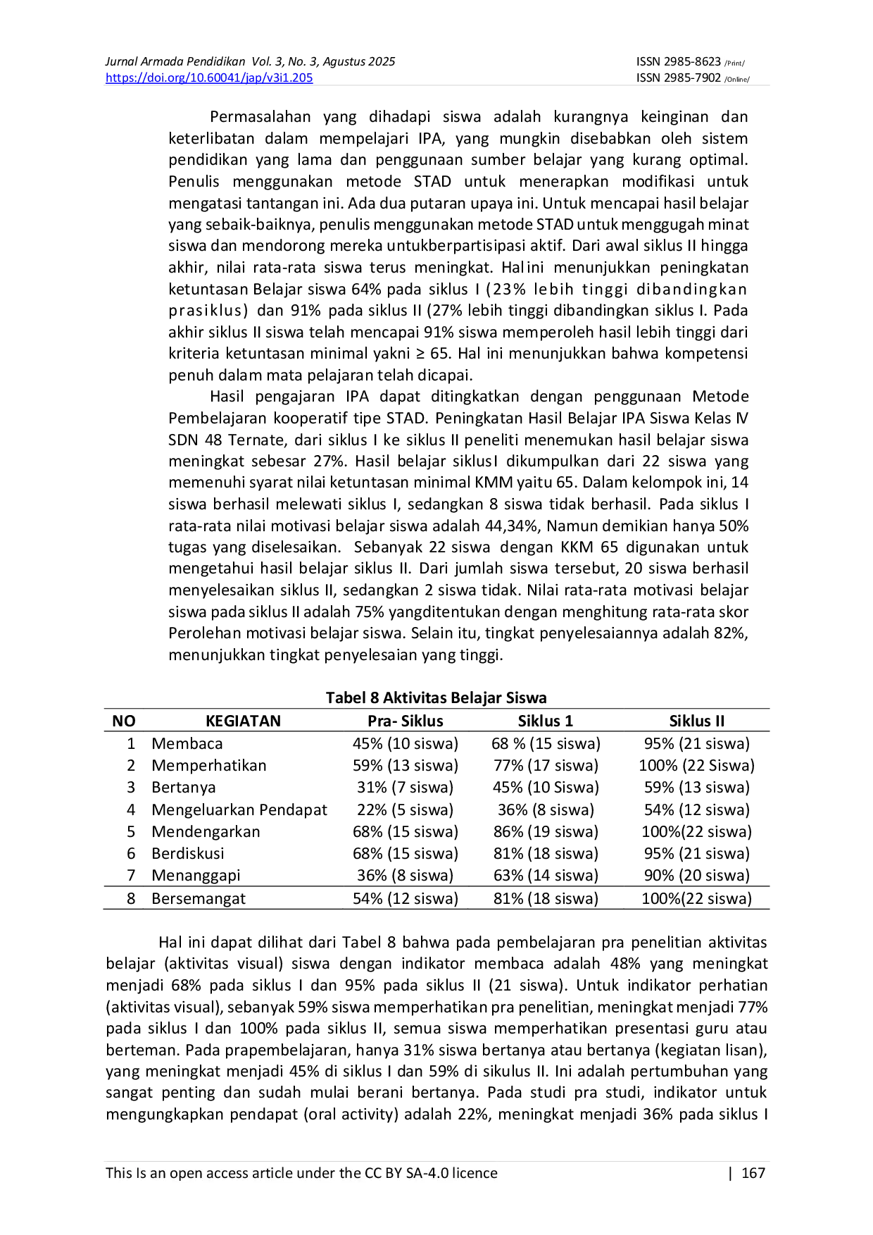 JURIS Meningkatkan Motivasi Belajar Menggunakan Student Teams Achievement Divisions Pembelajaran IPA Kelas IV SDN 48 Ternate