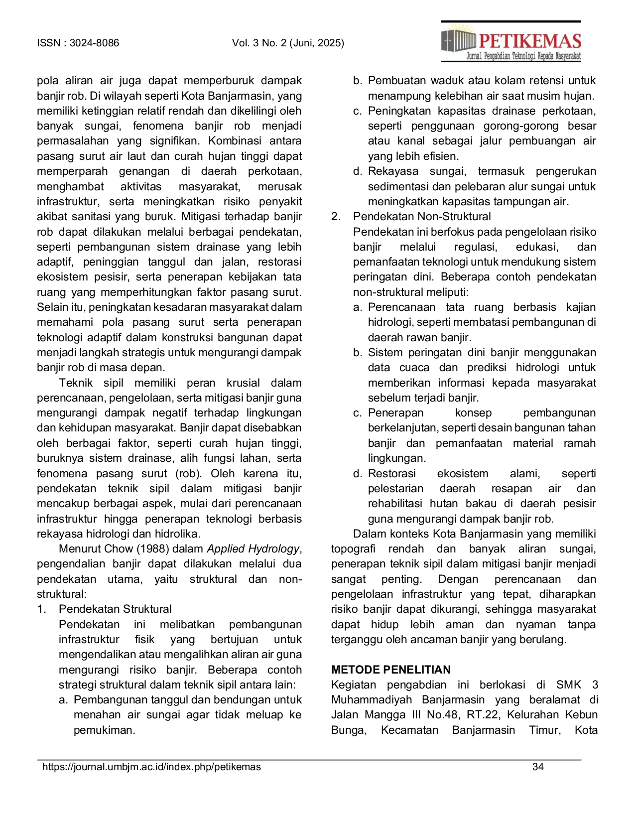 JURIS Transfer of Knowledge Fenomena Banjir di Kota Banjarmasin Pada Siswa SMA 3 Muhammadiyah Banjarmasin