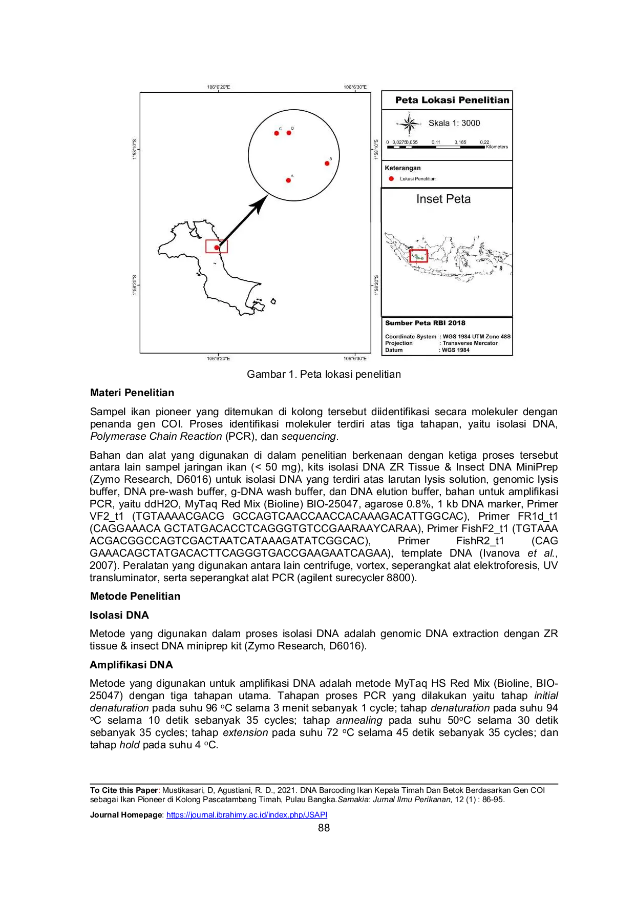 JURIS DNA Barcoding Ikan Kepala Timah Dan Betok Berdasarkan Gen COI sebagai Ikan Pioneer di Kolong Pascatambang Timah Pulau Bangka