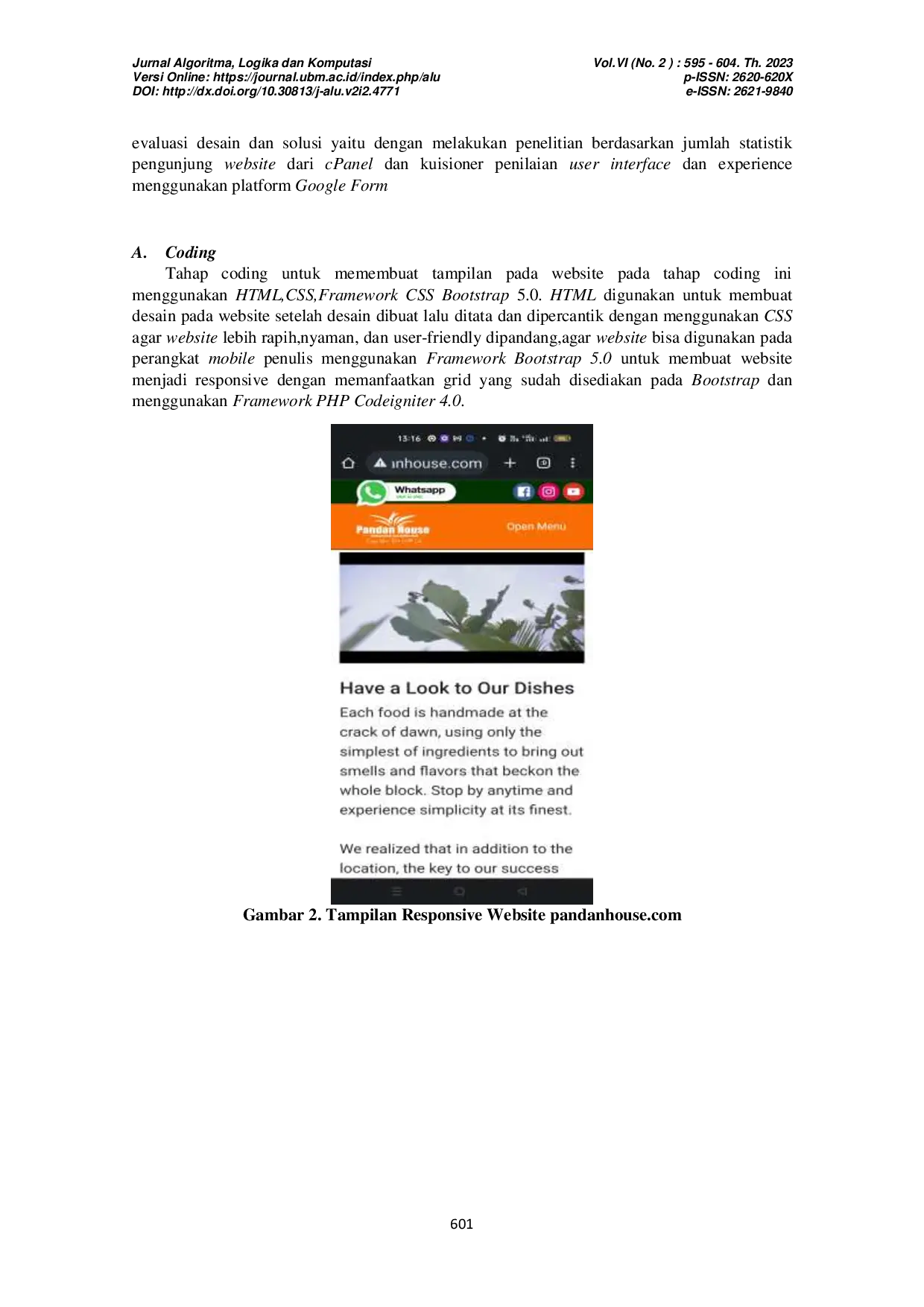 JURIS Pengaruh User Interface Responsive Mobile Website Terhadap Jumlah Visitor Website Pandanhouse Com