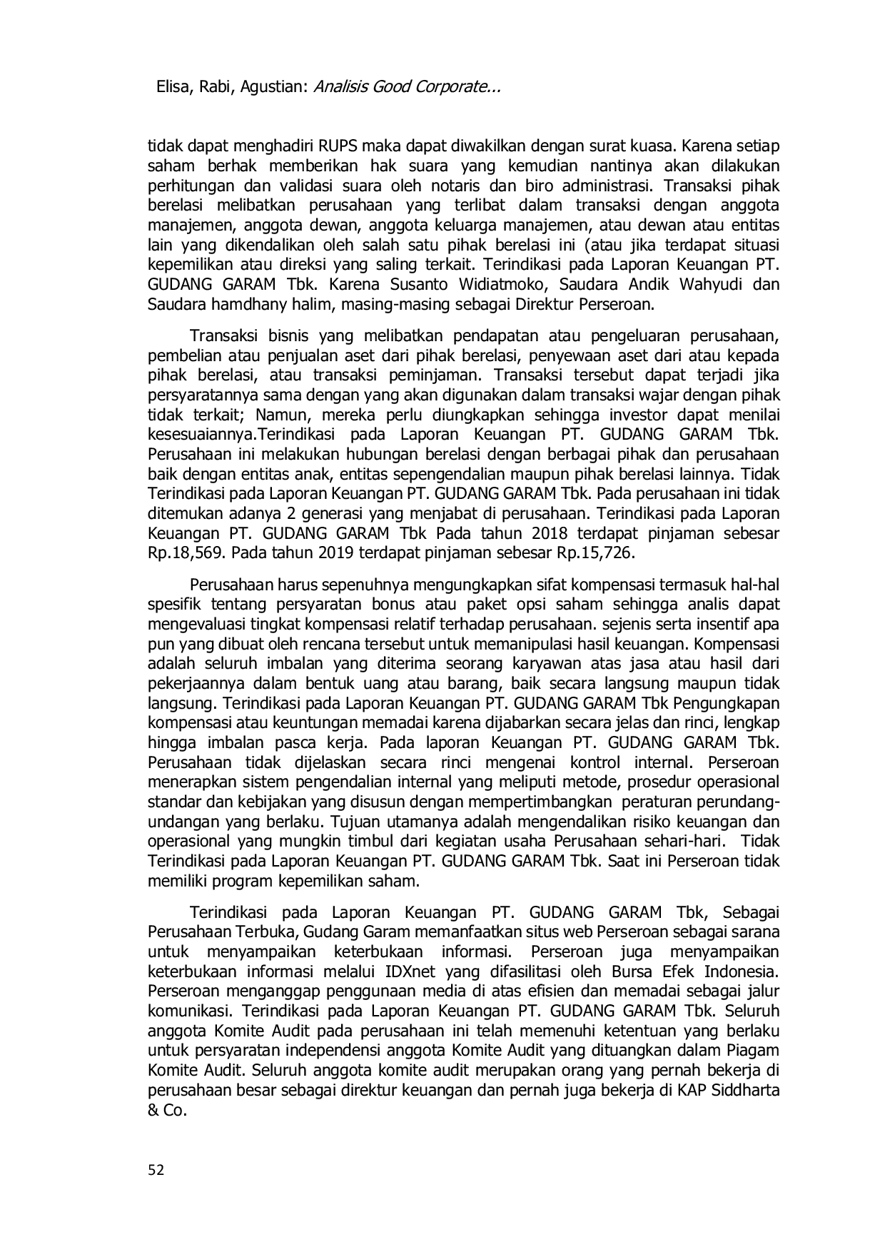 JURIS Analisis Good Corporate Governance pada PT Gudang Garam Tbk