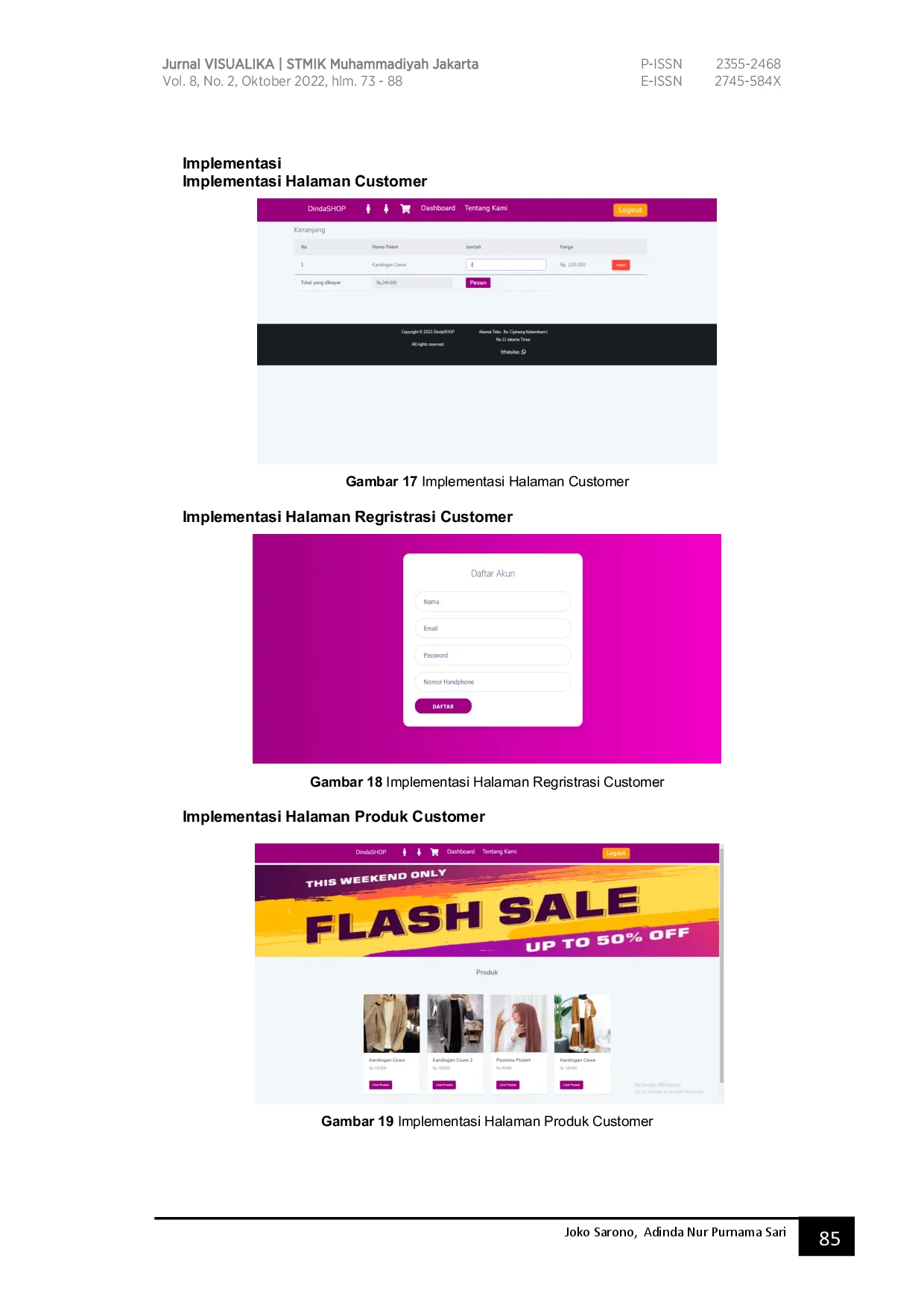 juris Sistem Informasi Penjualan Berbasis Web Pada Toko Dinda Shop Fashion