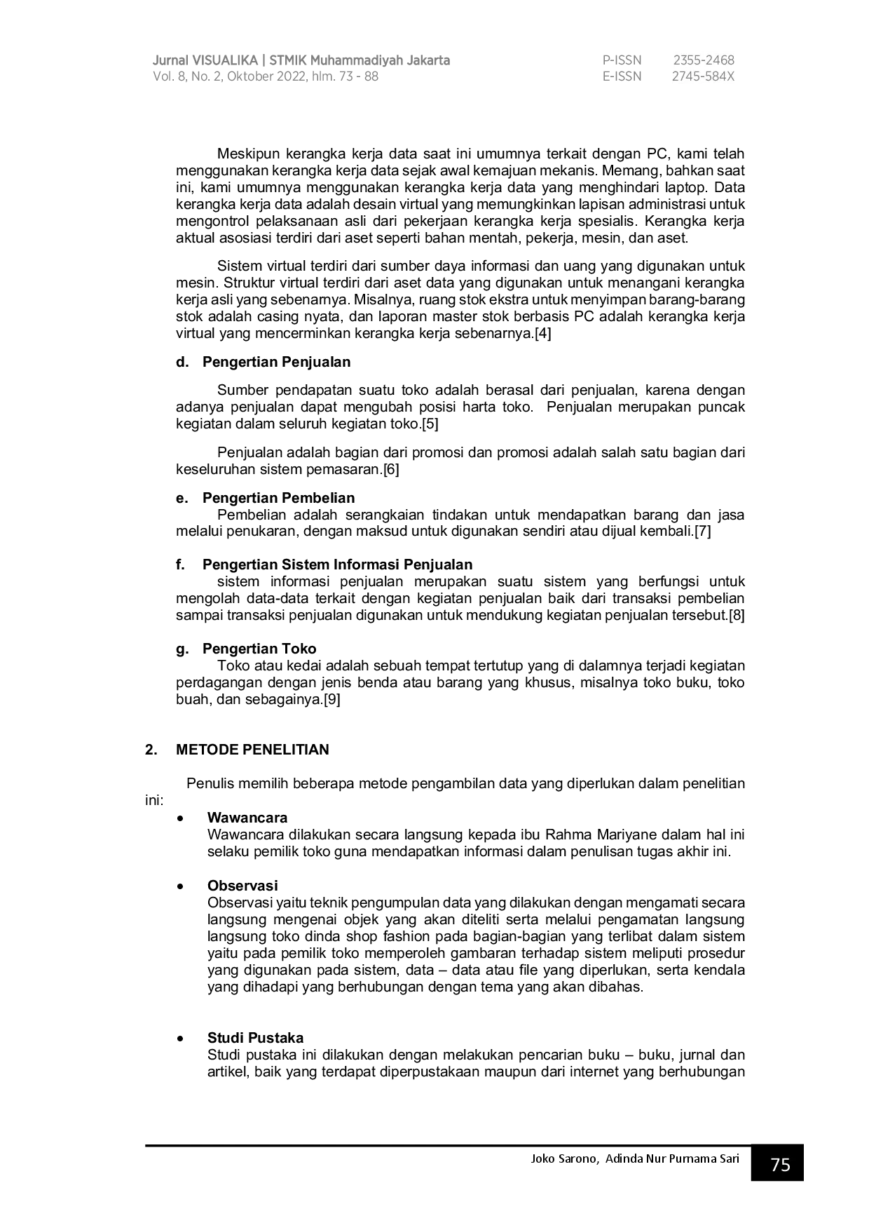 juris Sistem Informasi Penjualan Berbasis Web Pada Toko Dinda Shop Fashion