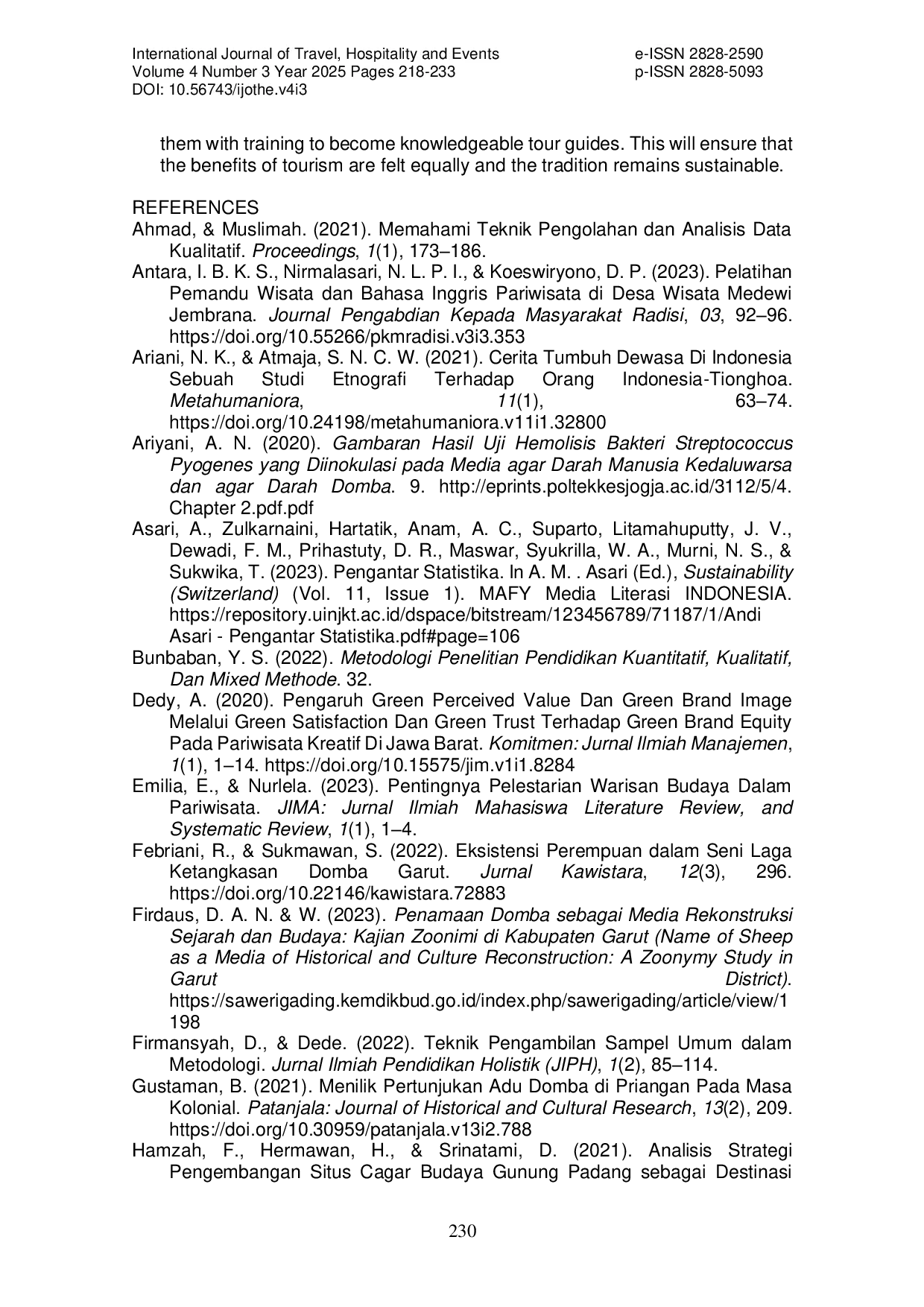 JURIS Cultural Value the Dexterity Art of Fight Sheep as a Tourist Attraction in Garut Regency