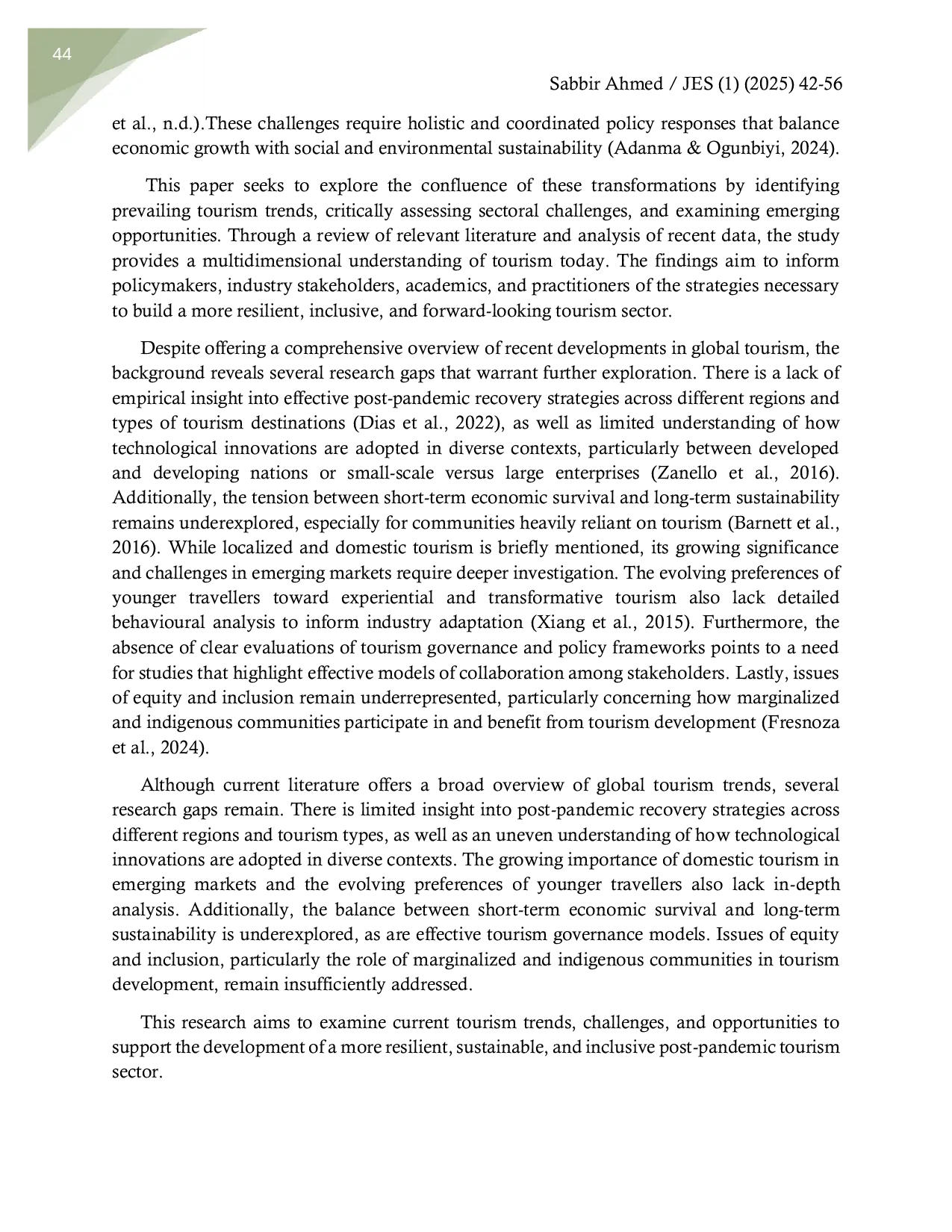 JURIS Tourism Today Trends Challenges and Opportunities