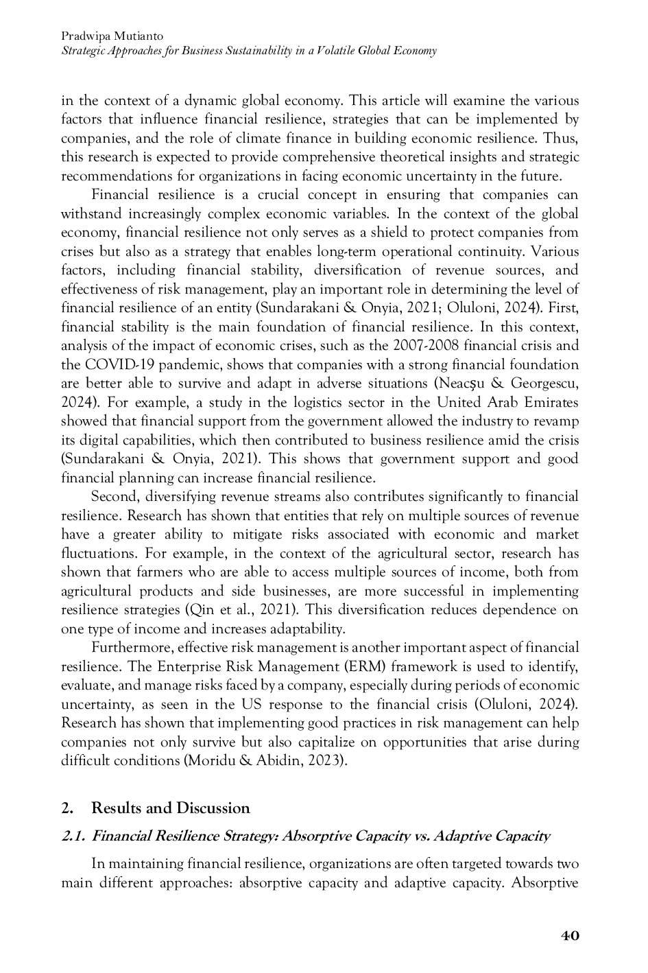 JURIS Strategic Approaches for Business Sustainability in a Volatile Global Economy