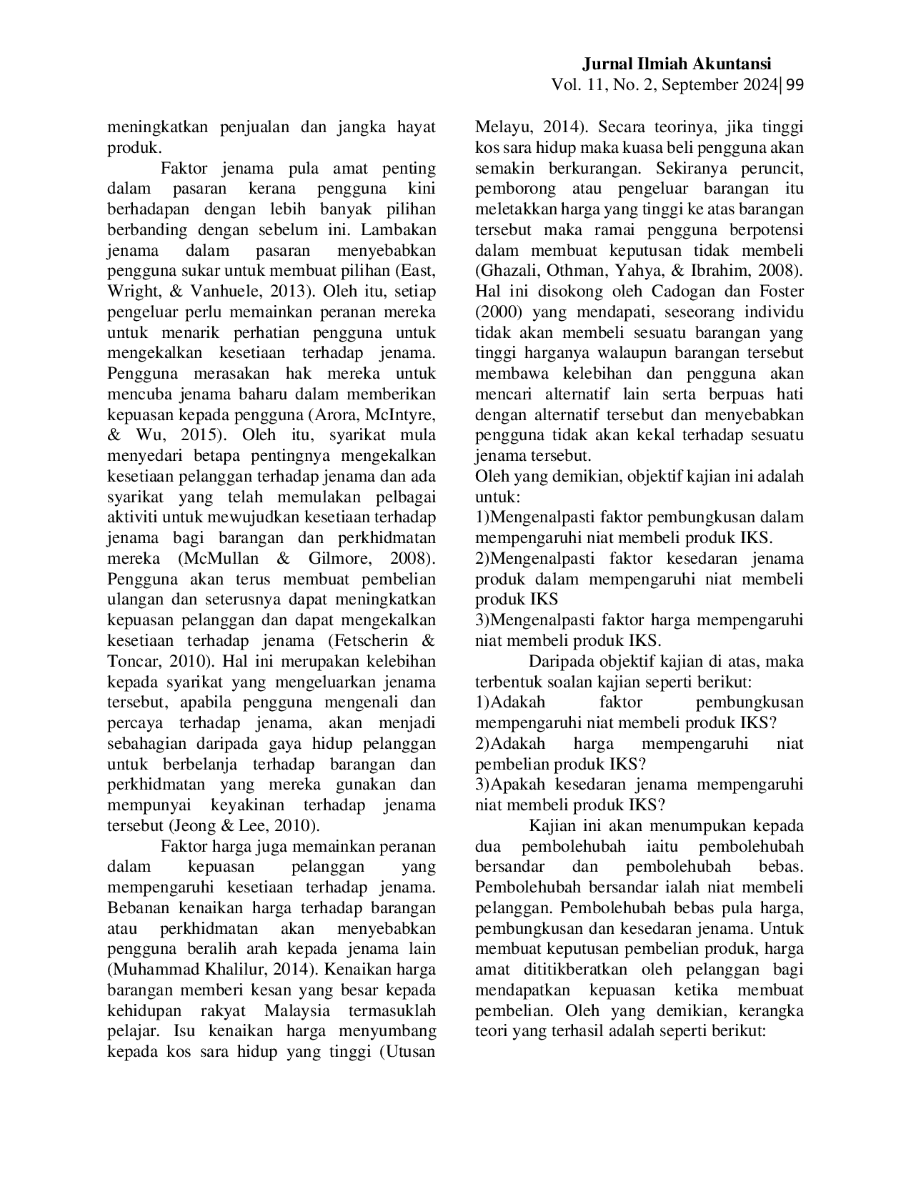 JURIS Faktor yang Mempengaruhi Niat Pembelian Terhadap Produk Industri Kecil dan Sederhana IKS Dikalangan Pelanggan di Jitra Kedah