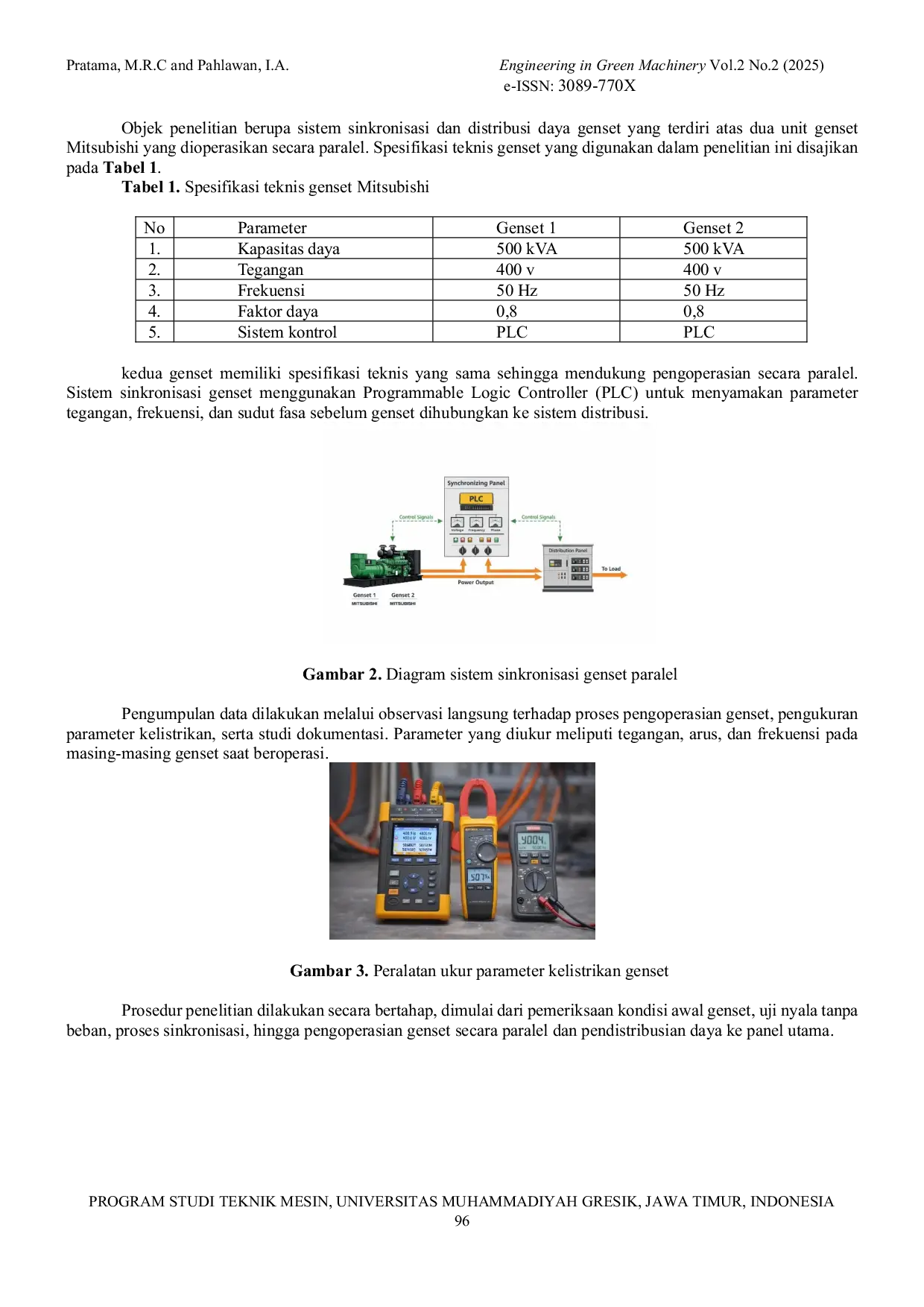 JURIS The ANALISIS SISTEM SINKRONISASI DAN DISTRIBUSI DAYA GENSET PADA PROYEK DKUT PK 19 JIIPE GRESIK Universitas Muhammadiyah Gresik