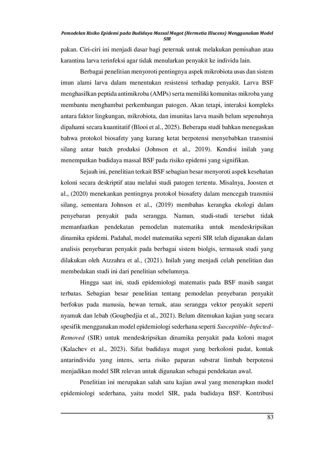 JURIS Pemodelan Risiko Epidemi Pada Budidaya Massal Magot Hermetia Illucens Menggunakan Model Sir