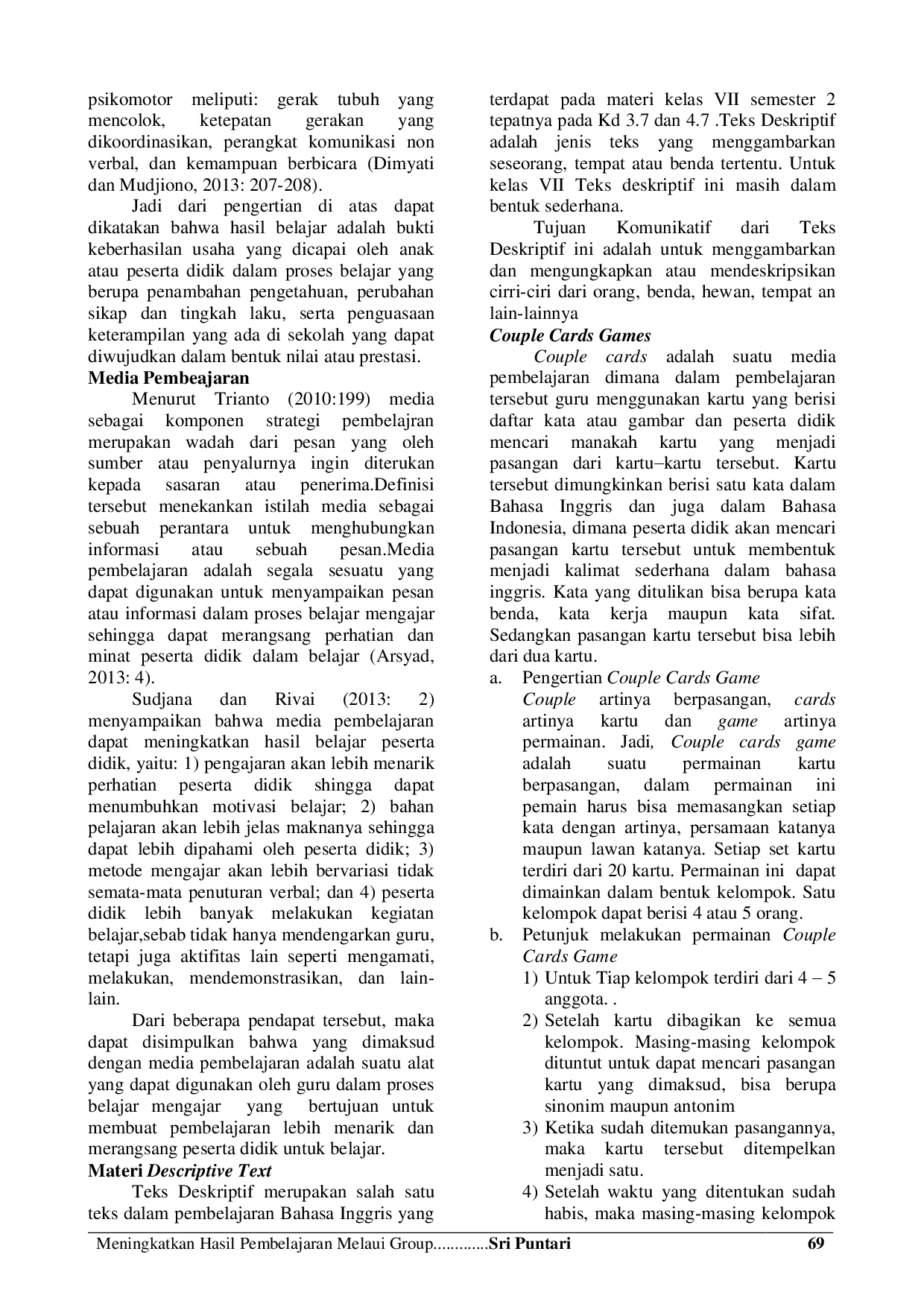 JURIS Meningkatkan Hasil Belajar Melalui Group Investigation Dengan Media Couple Cards Untuk Peserta Didik Kelas Viib Smpn 1 Wuryantoro Tahun Pelajaran 2018 2019