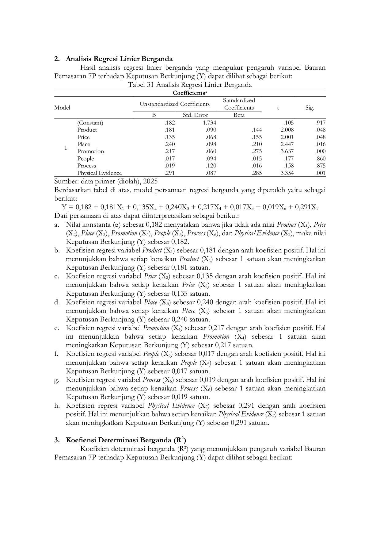 JURIS PENGARUH BAURAN PEMASARAN 7P PRODUCT PRICE PLACE PROMOTION PEOPLE PROCESS PHYSICAL EVIDENCE TERHADAP KEPUTUSAN BERKUNJUNG KE AGROWISATA TAMAN BUNGA NUSANTARA