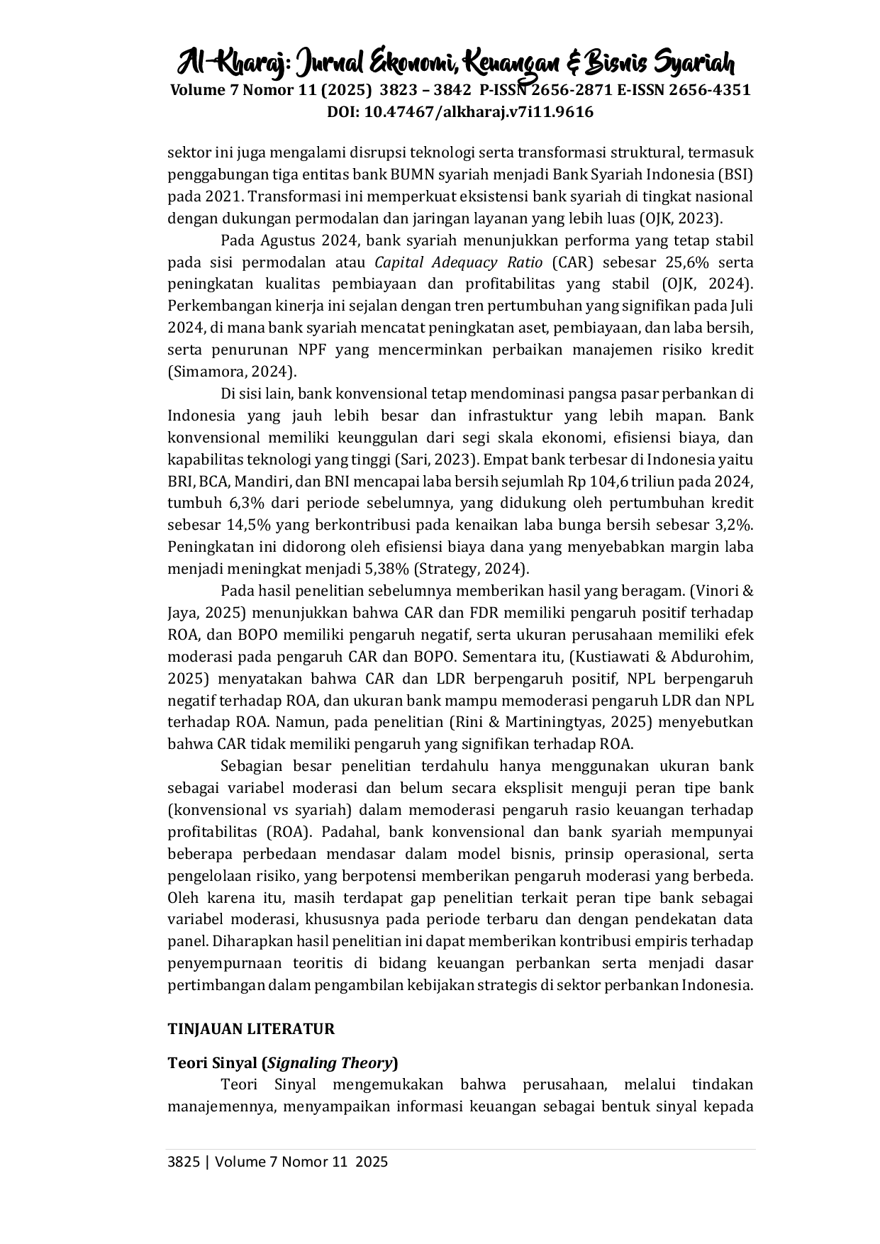 juris Pengaruh CAR LDR BOPO dan NPL terhadap ROA dengan Tipe Bank sebagai Variabel Moderasi Studi pada Bank Umum Konvensional dan Bank Umum Syariah Periode 2019 2023