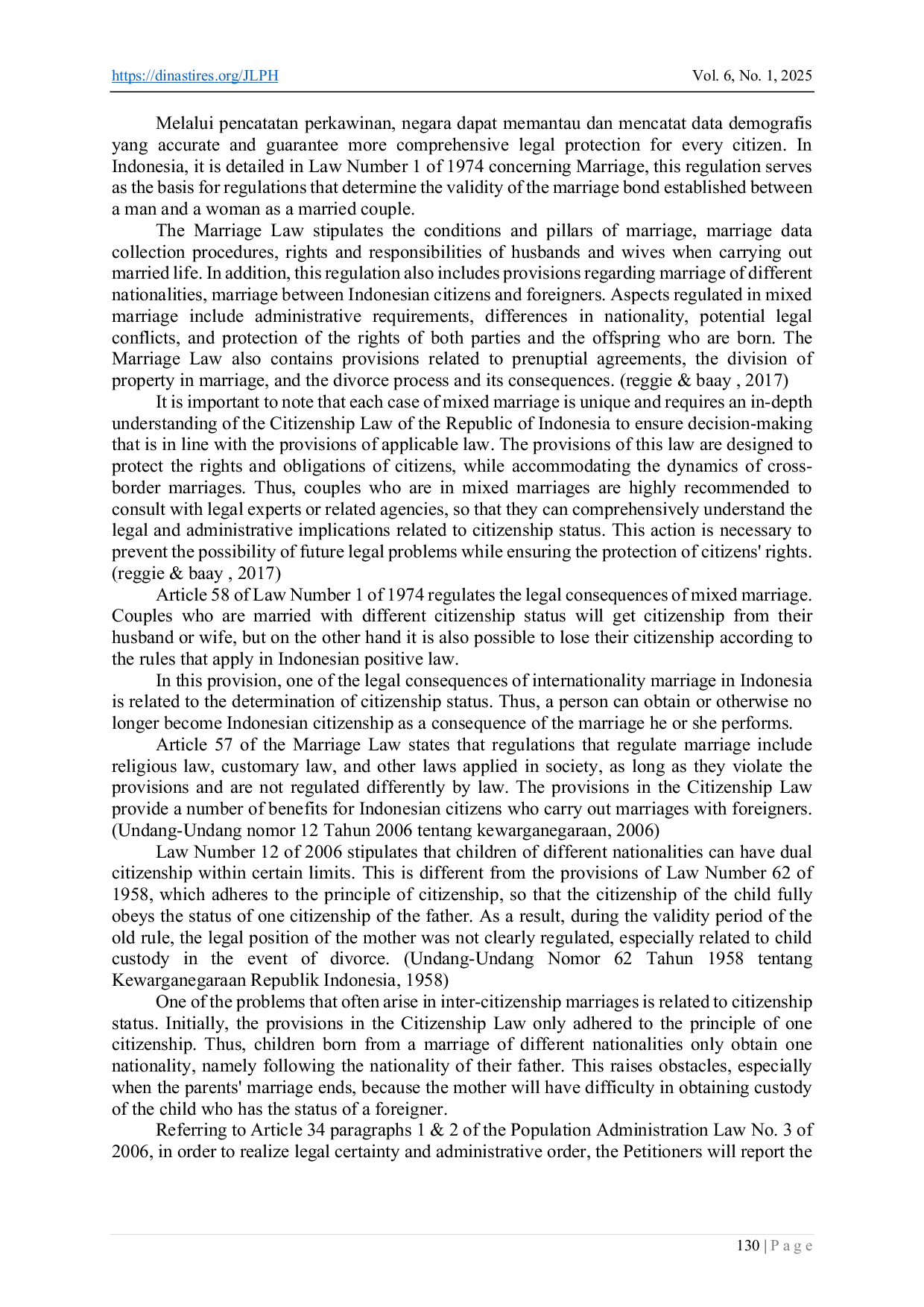 JURIS The Consequences of the Mixed Marriage Law Reviewed from Law No 16 of 2019