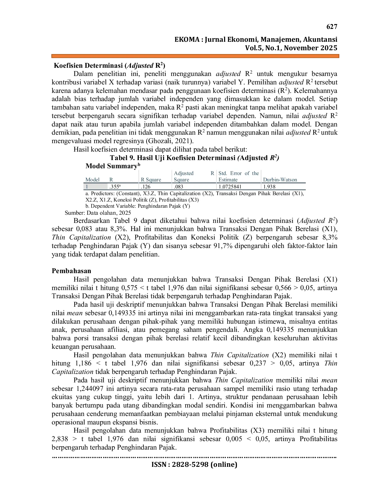 JURIS Pengaruh Transaksi Dengan Pihak Berelasi Thin Capitalization Dan Profitabilitas Terhadap Penghindaran Pajak Dimoderasi Oleh Koneksi Politik