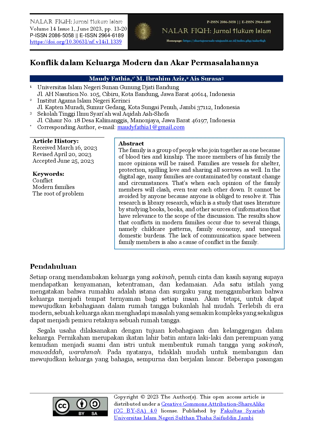 juris Konflik dalam Keluarga Modern dan Akar Permasalahannya