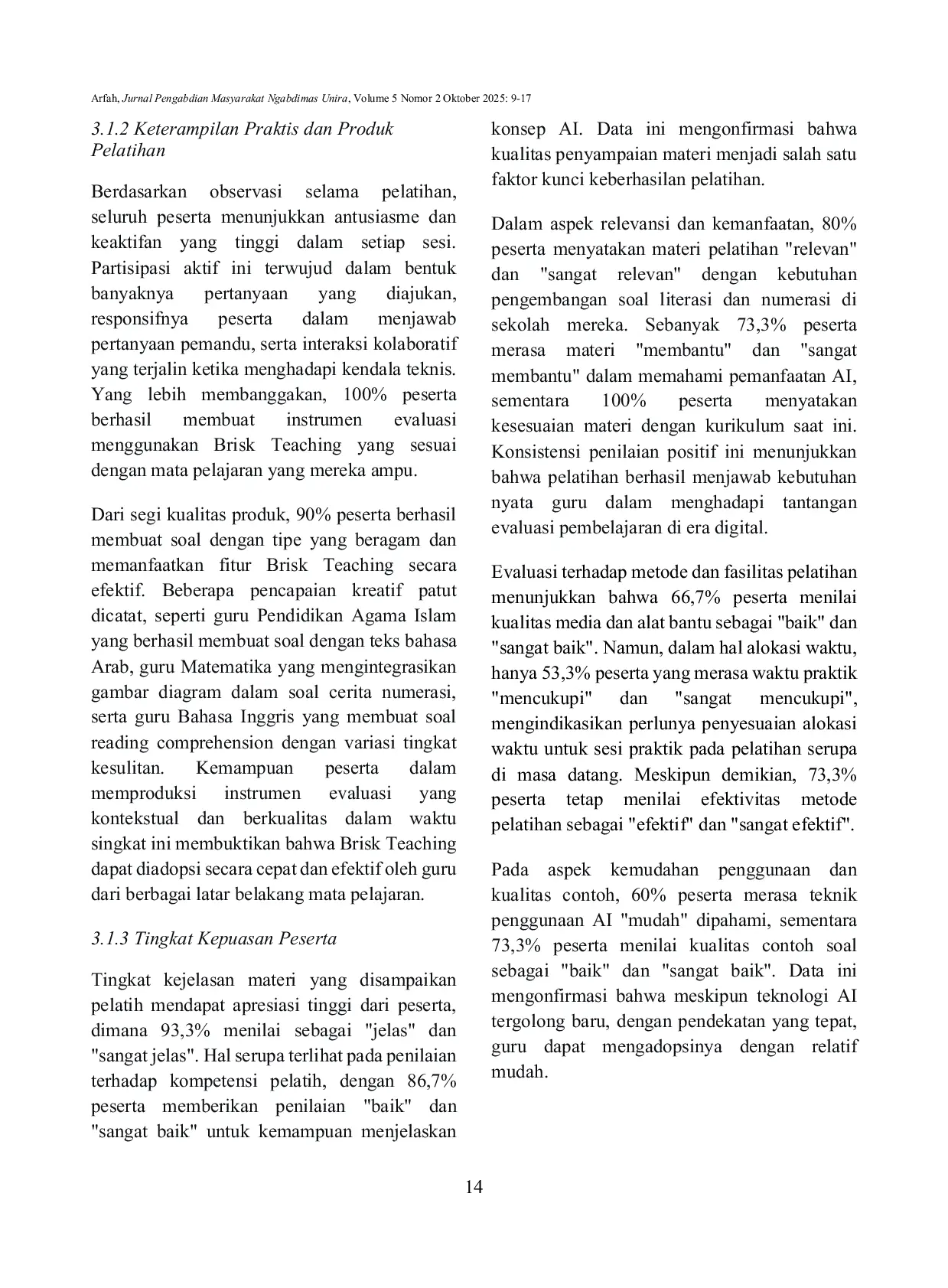 JURIS Pelatihan Pembuatan Evaluasi Pembelajaran Berbasis Kecerdasan Buatan AI Menggunakan Brisk Teaching bagi Guru Guru Sekolah Islam Terpadu Mukhlisiin Kabupaten Gowa