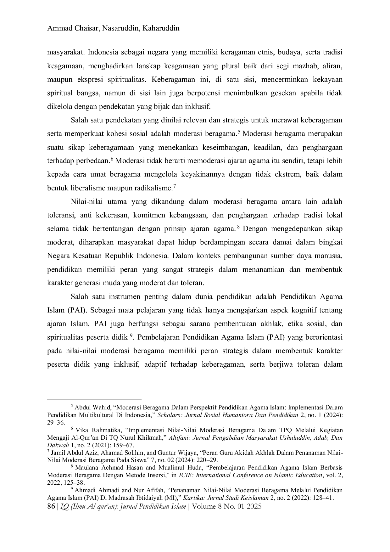 JURIS Implementasi Nilai Nilai Moderasi Beragama dalam Pembelajaran Pendidikan Agama Islam untuk Membentuk Sikap Toleransi Siswa di SMAN 2 Sape