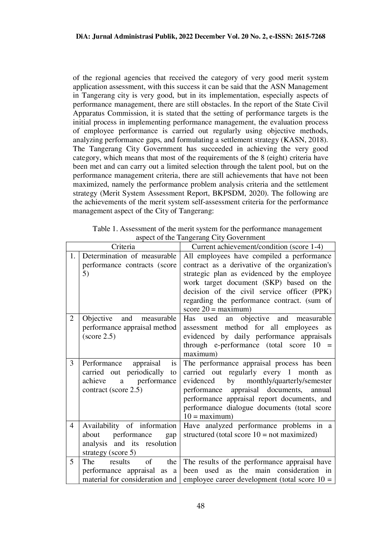 JURIS Analisis Implementasi Kebijakan Sistem Manajemen Kinerja Pegawai Negeri Sipil Kota Tangerang