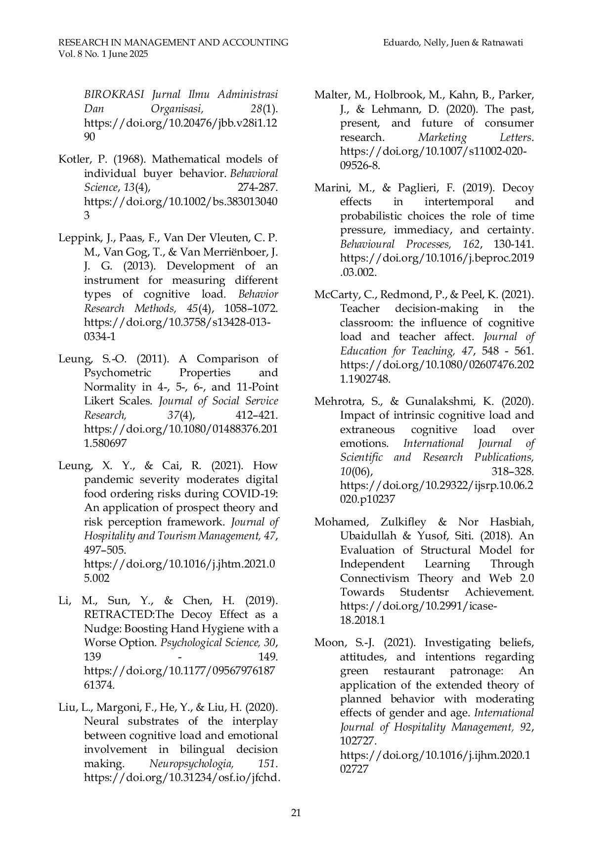 JURIS Decoy Effect Cognitive Load and Positive Emotion on Purchase Intention iPhone 14 Case Study