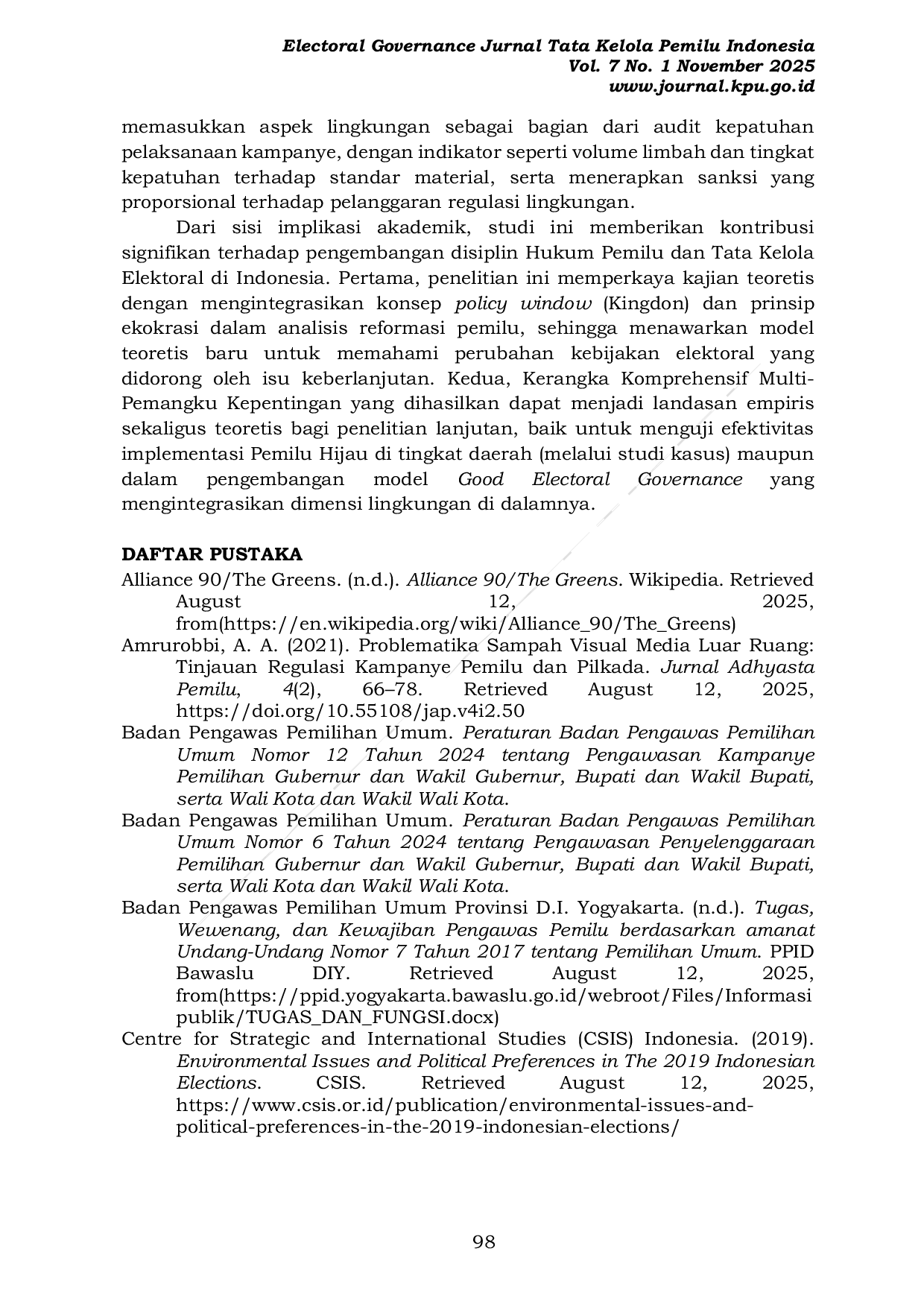 JURIS Strategi Mewujudkan Pemilu Hijau Dan Berkelanjutan Di Indonesia Sebuah Kerangka Komprehensif