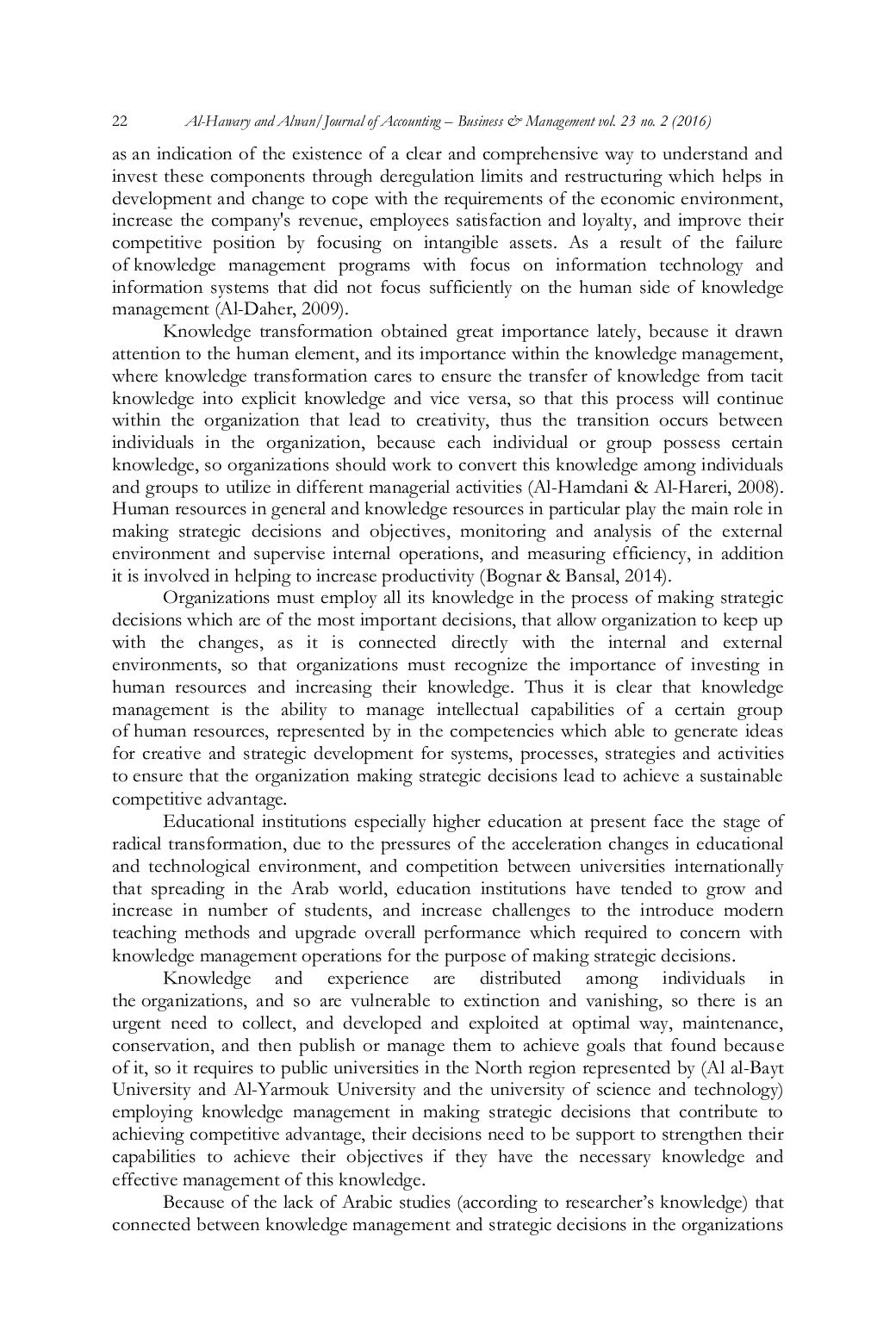 JURIS Knowledge Management and Its Effect on Strategic Decisions of Jordanian Public Universities