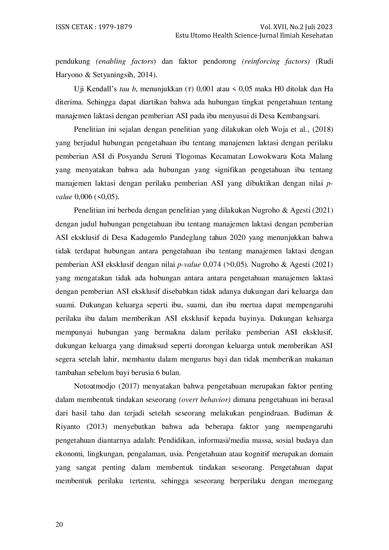 JURIS Hubungan Tingkat Pengetahuan Tentang Manajemen Laktasi Dengan Pemberian ASI Pada Ibu Menyusui Di Desa Kembangsari